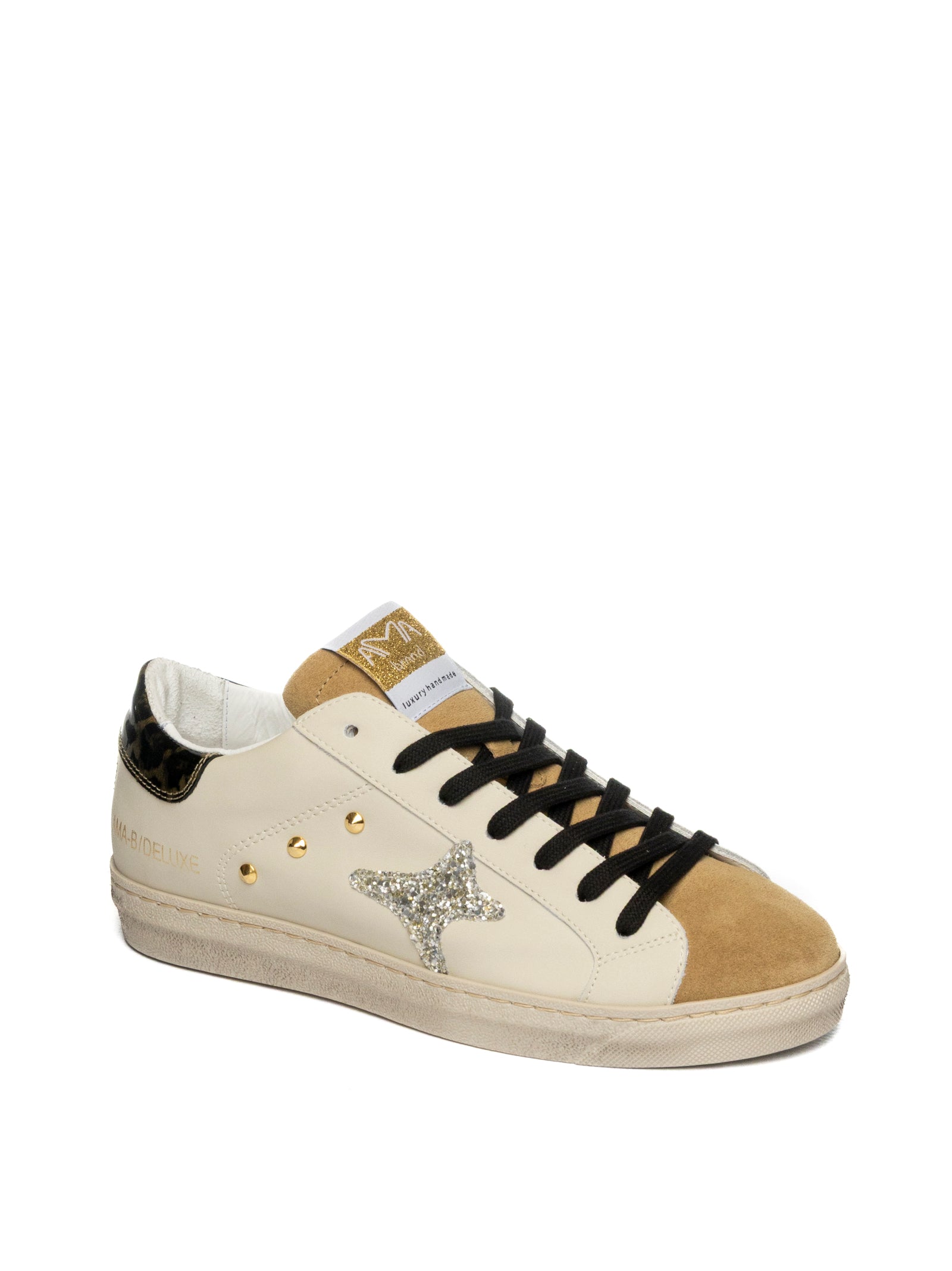 AMA BRAND DELUXE Sneaker pelle banco/beige SNK D 4300-BIA/LEOP