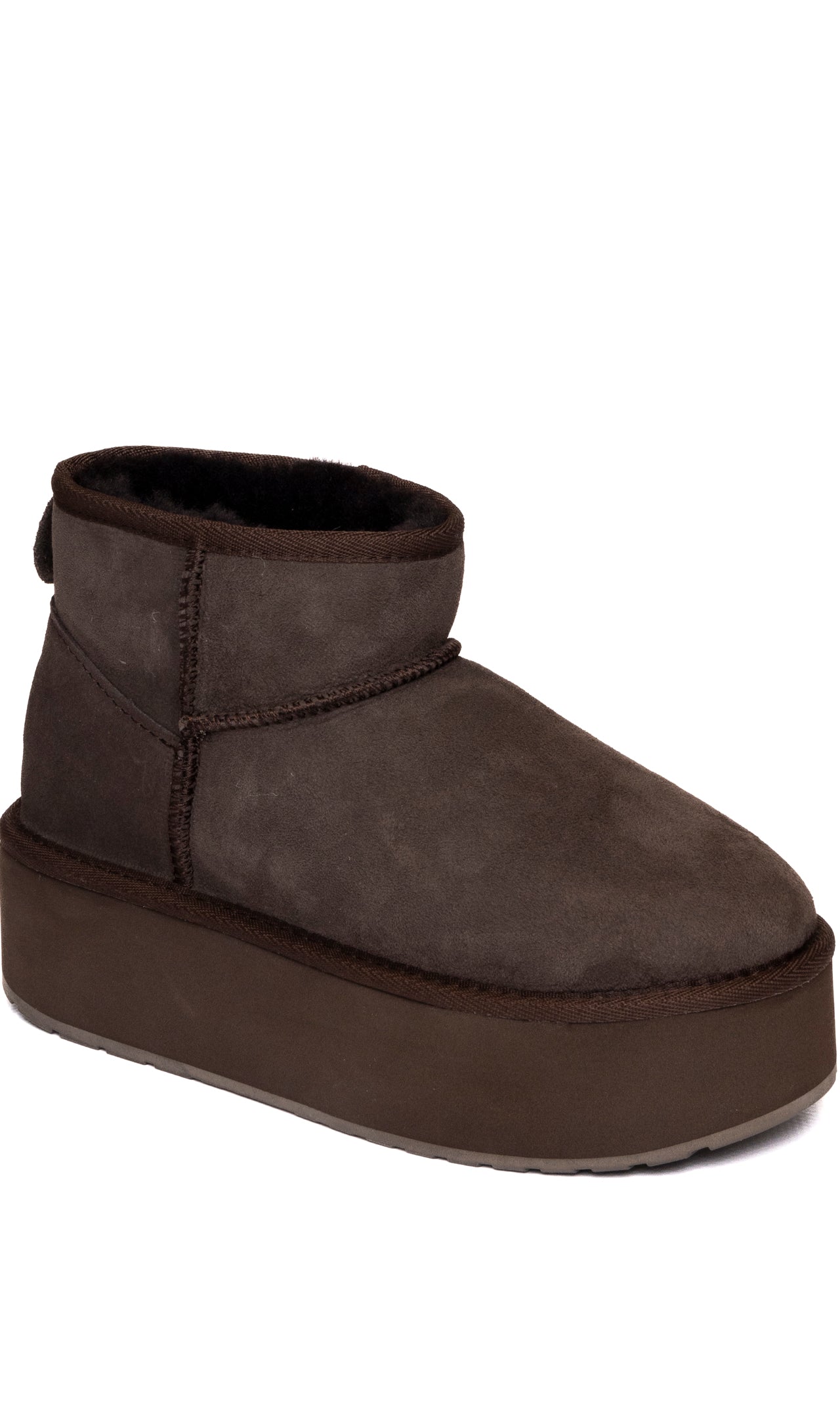 EMU Stivaletto montone choco W13082 STINGERFLAT-CHOCO