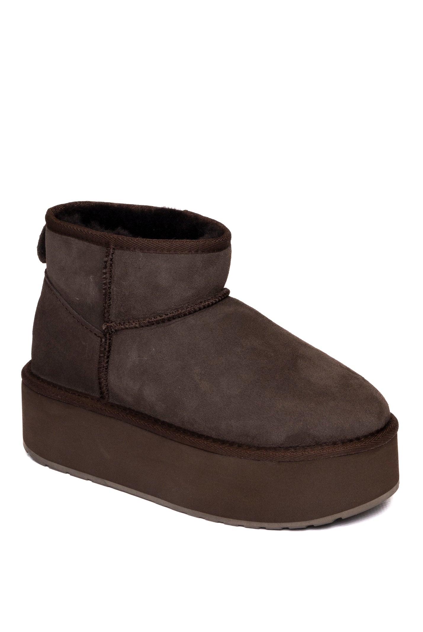 EMU Stivaletto montone choco W13082 STINGERFLAT-CHOCO