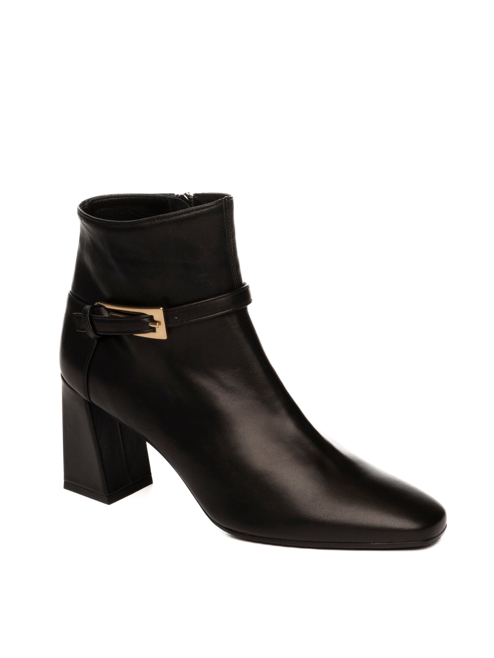 FRANCO RUSSO Tronchetto pelle nero 1220 NAPPA-NERO