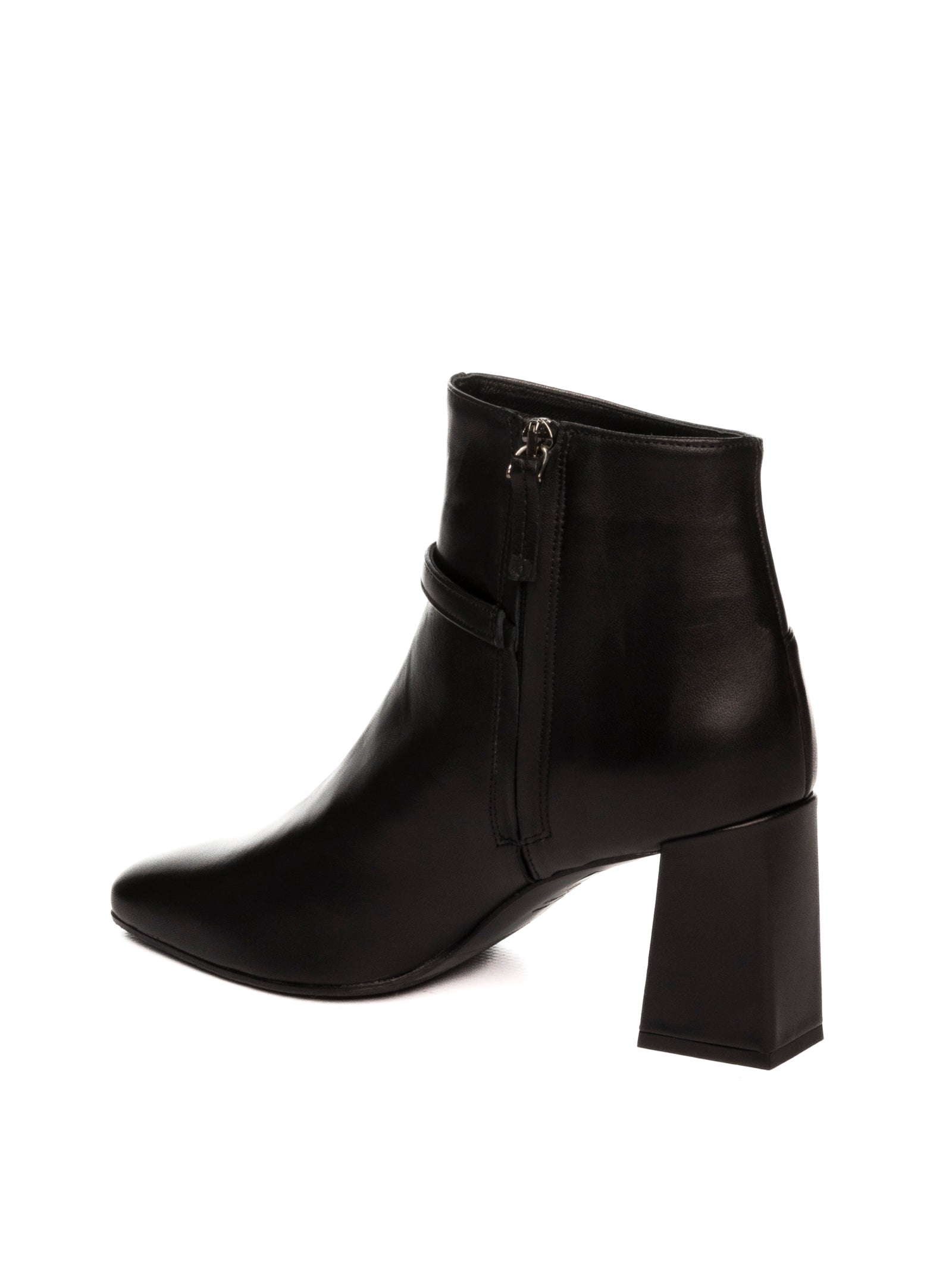 FRANCO RUSSO Tronchetto pelle nero 1220 NAPPA-NERO