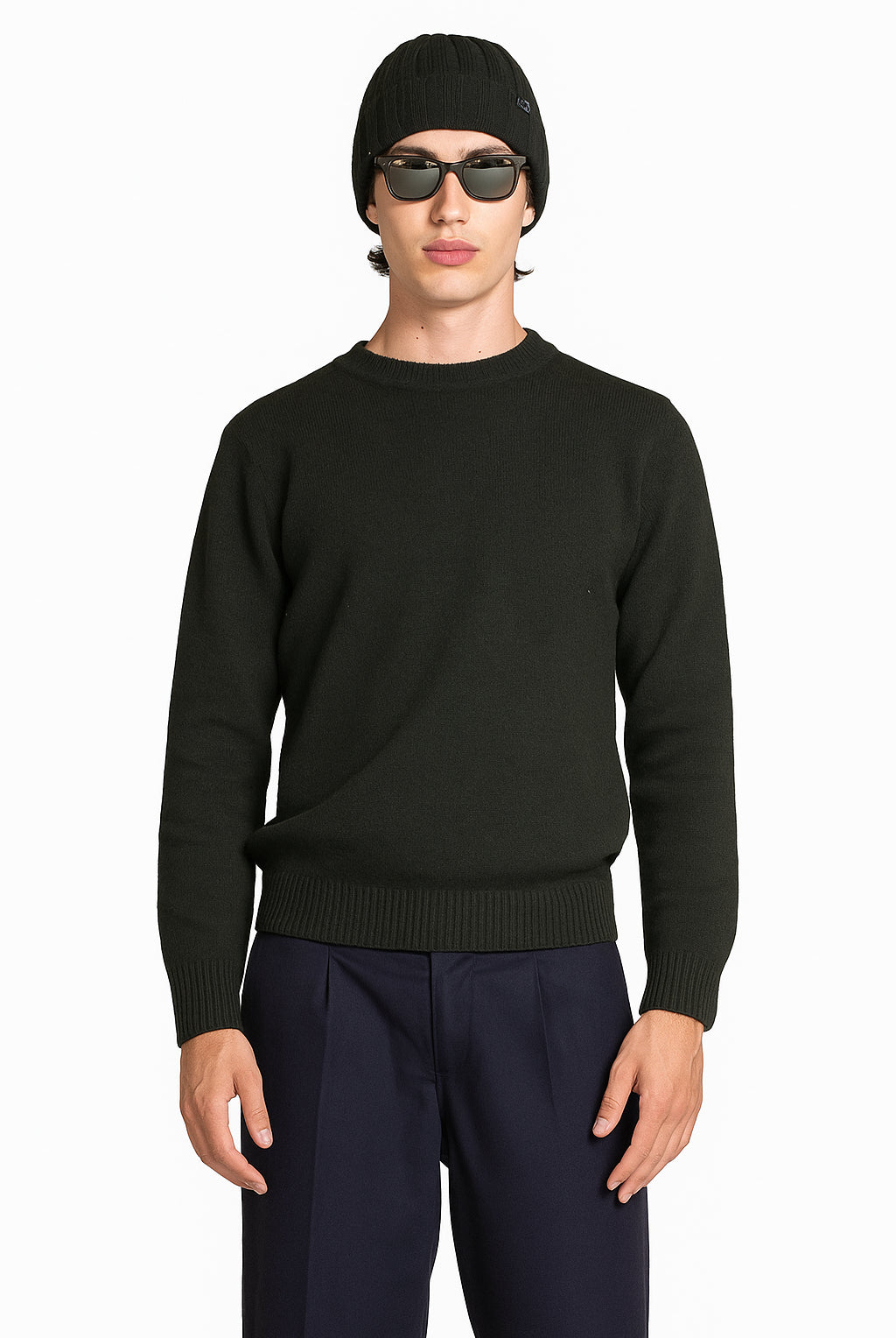 IMPURE pullover lana verde scuro CHARLIE LANA-D.GREEN