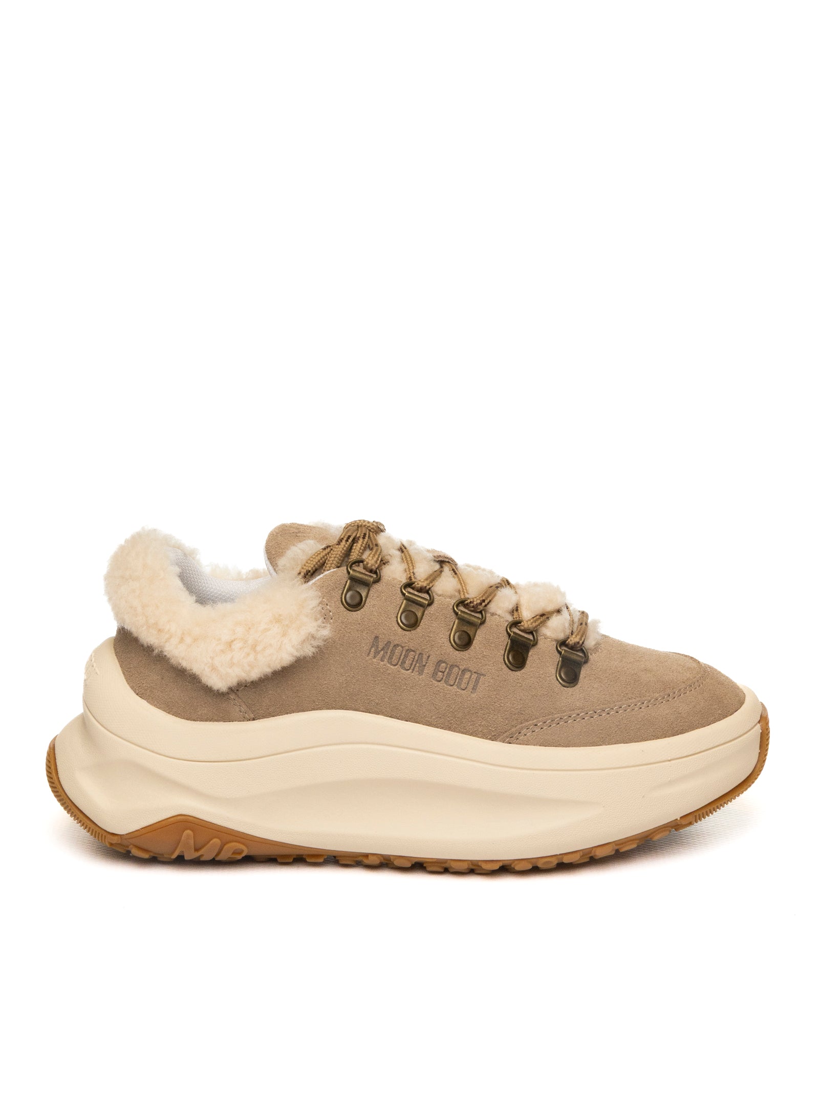 MOON BOOT Sneaker camoscio pelo sand 2490040 MOON247CITY-L003