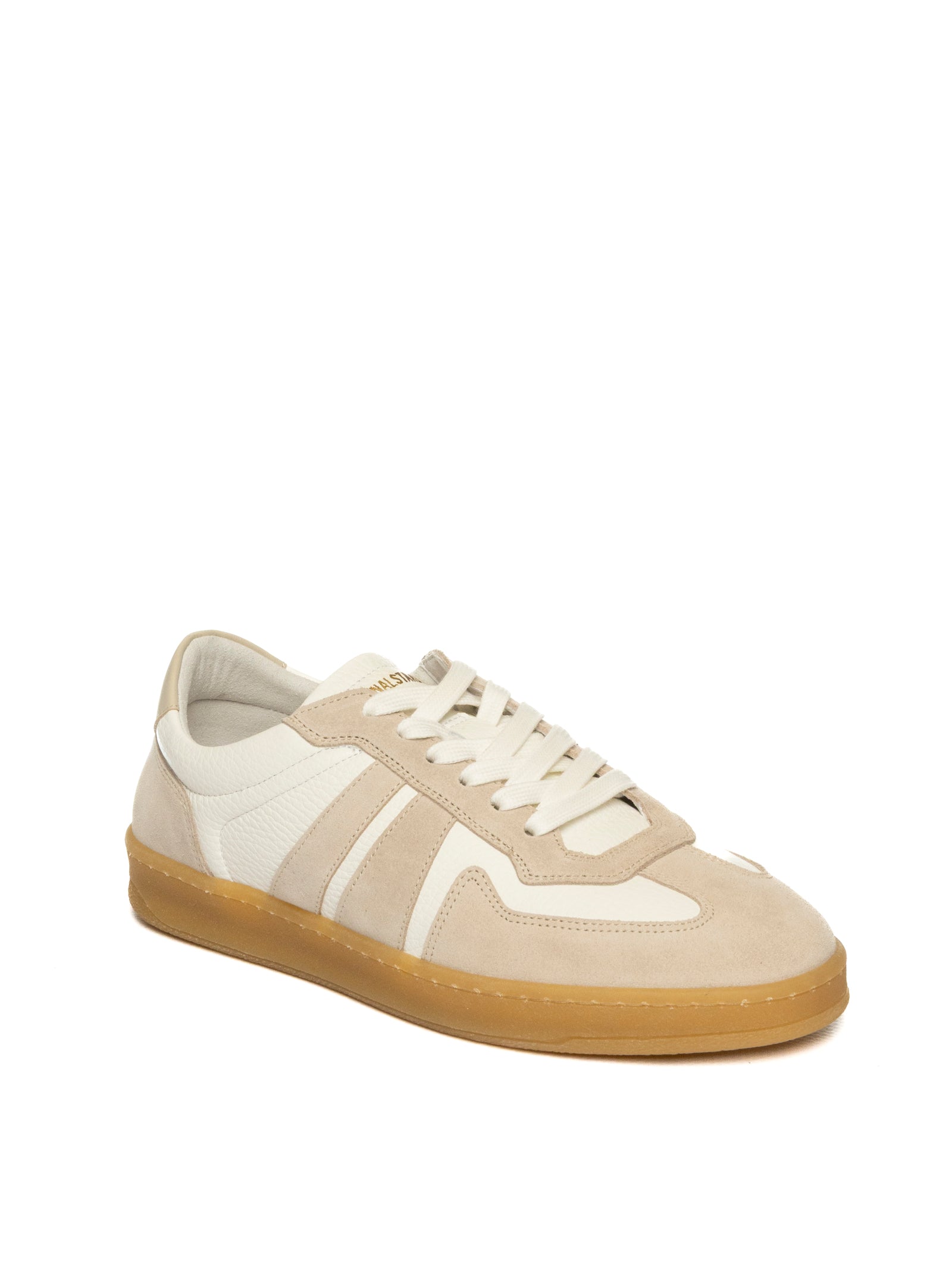 NATIONAL STANDARD Sneaker pelle bianco/beige ED.33U MEN.018-BIA/BEIGE