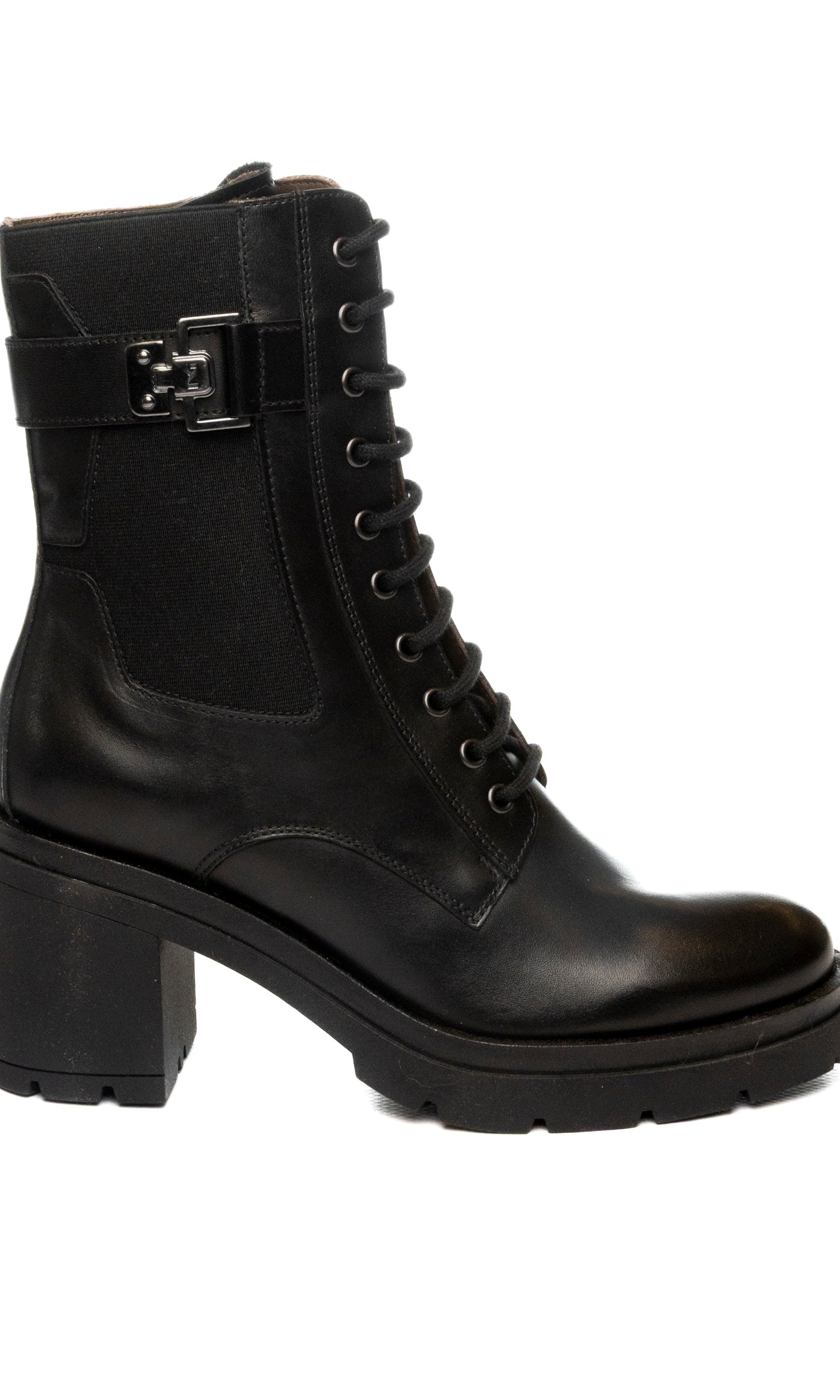NERO GIARDINI Anfibio tacco pelle nero 514793 GUANTO-NERO
