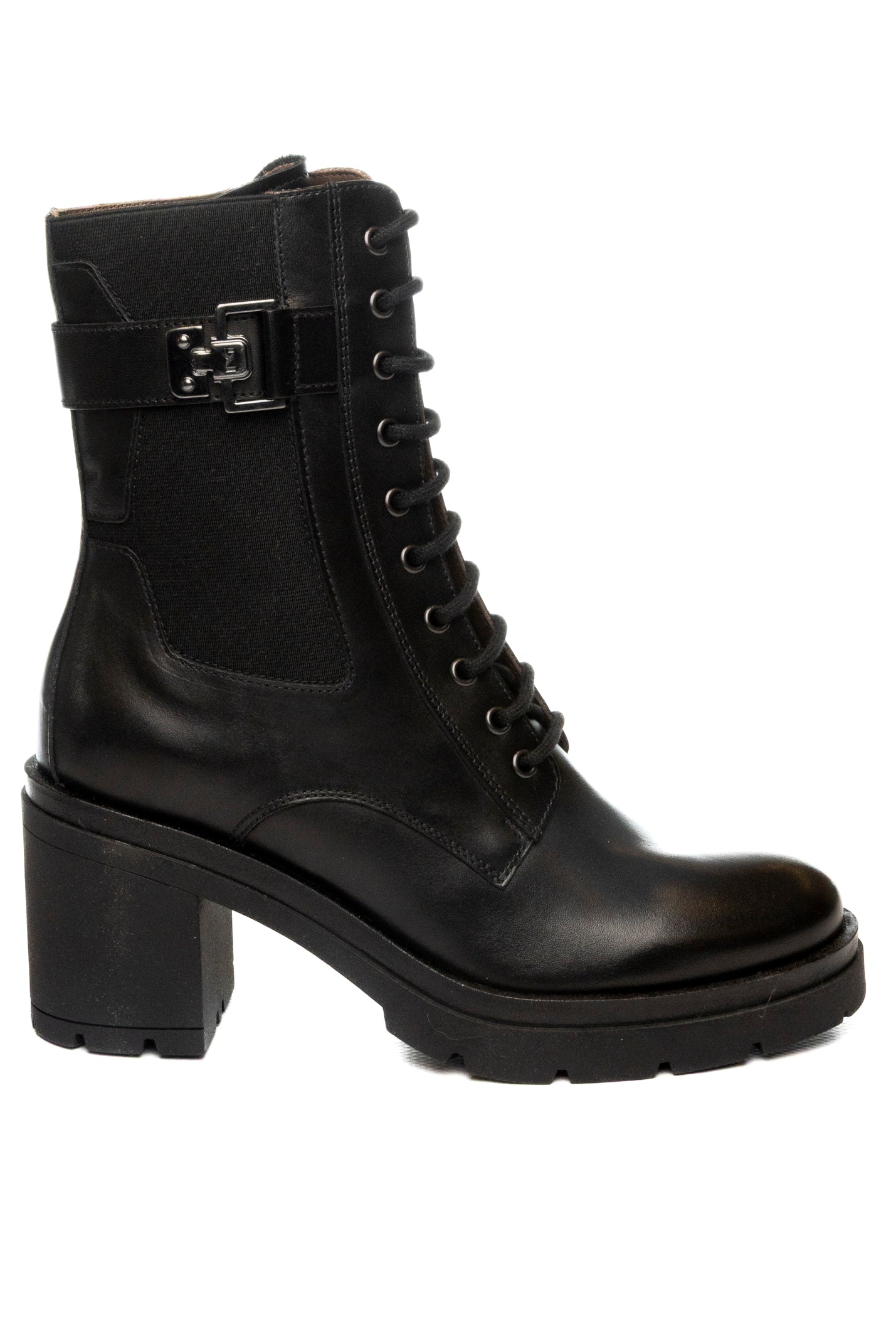 NERO GIARDINI Anfibio tacco pelle nero 514793 GUANTO-NERO