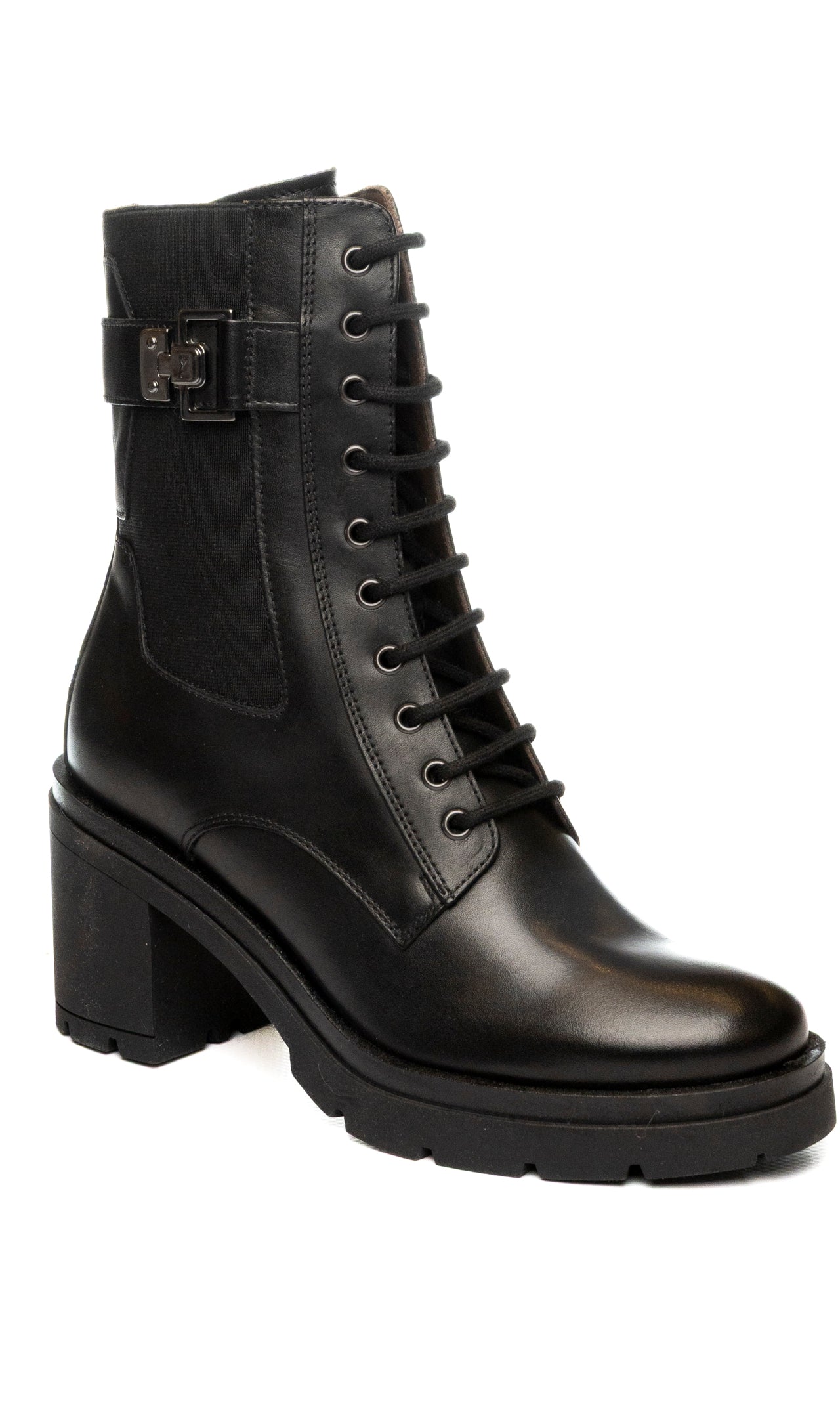 NERO GIARDINI Anfibio tacco pelle nero 514793 GUANTO-NERO