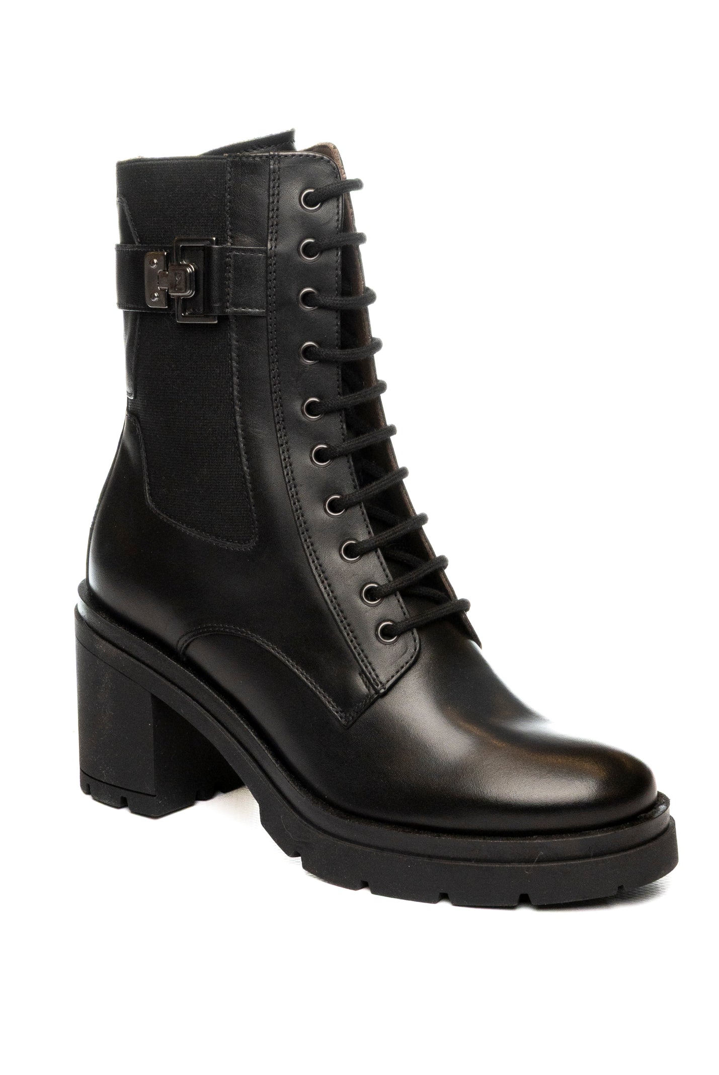NERO GIARDINI Anfibio tacco pelle nero 514793 GUANTO-NERO