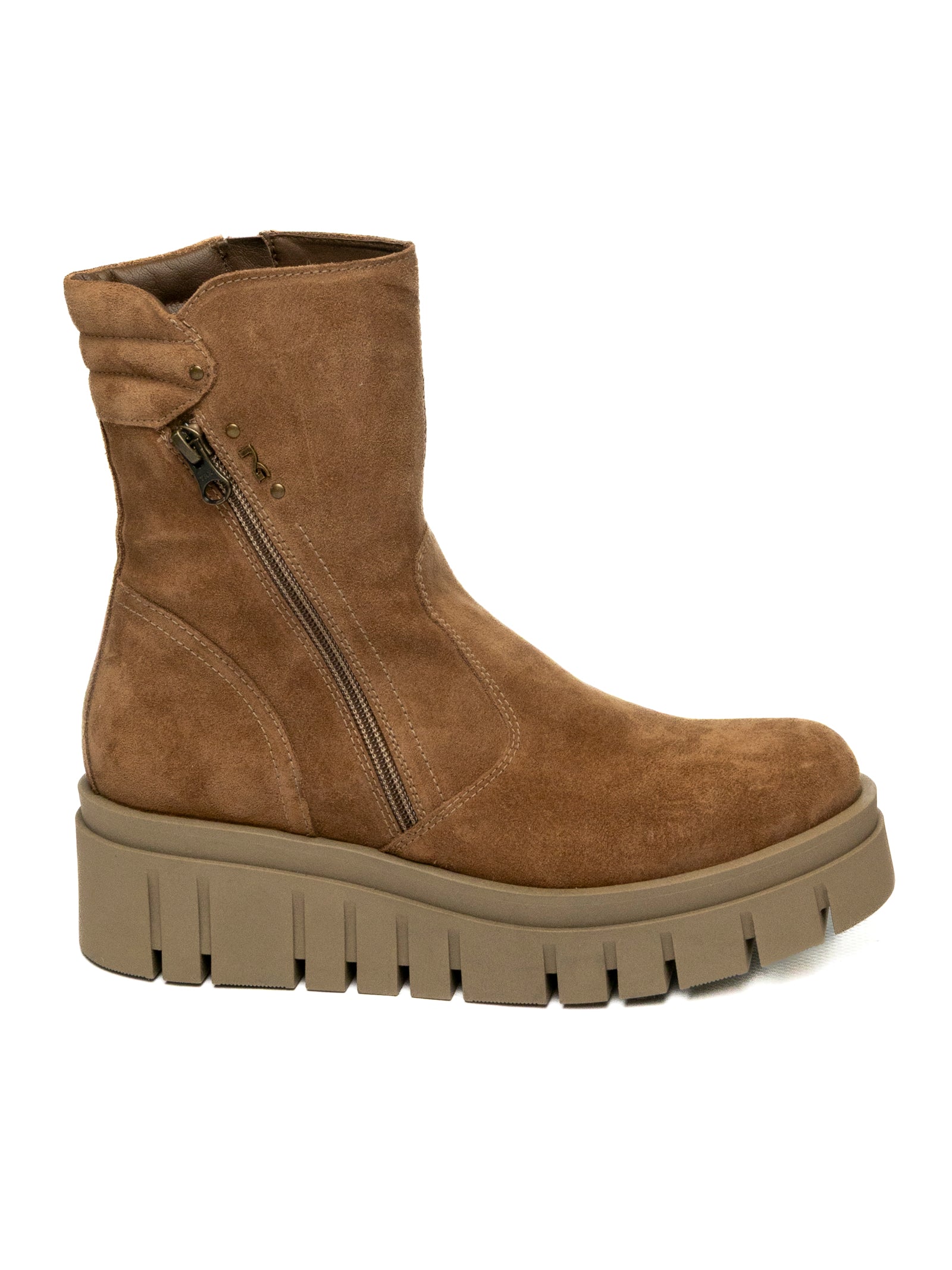 NERO GIARDINI Anfibio zeppa camoscio beige 514914 VELOUR-MOU