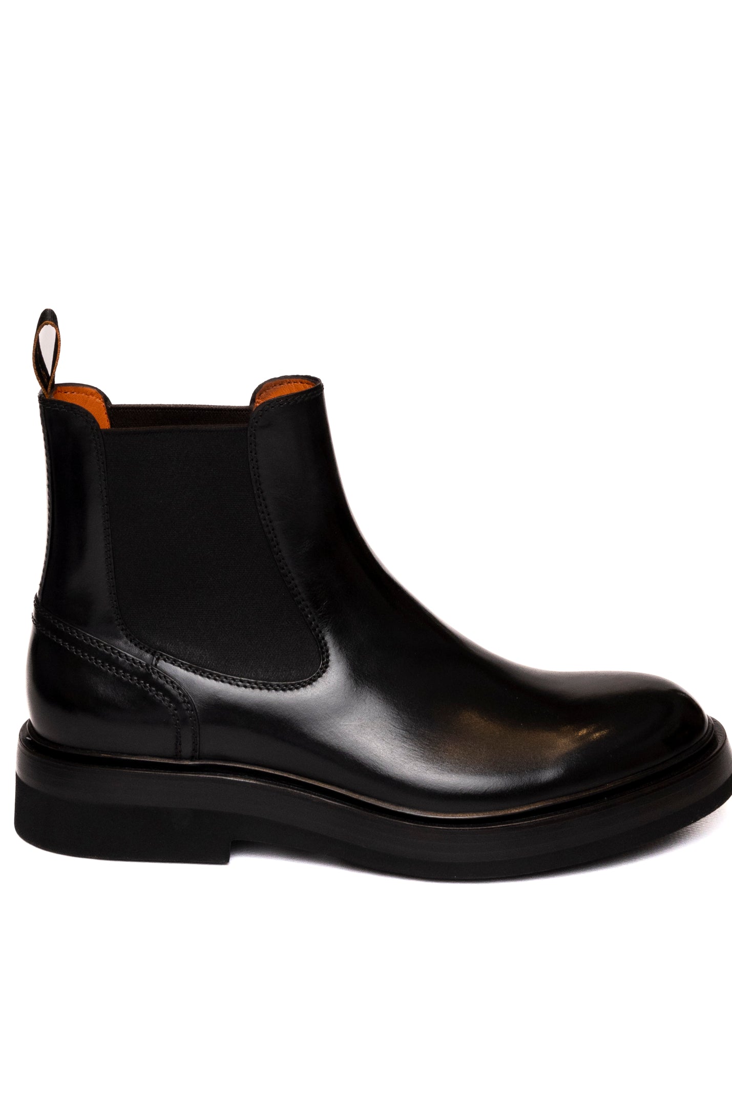 SANTONI stivaletto in pelle nero 18633 PELLE-NERO