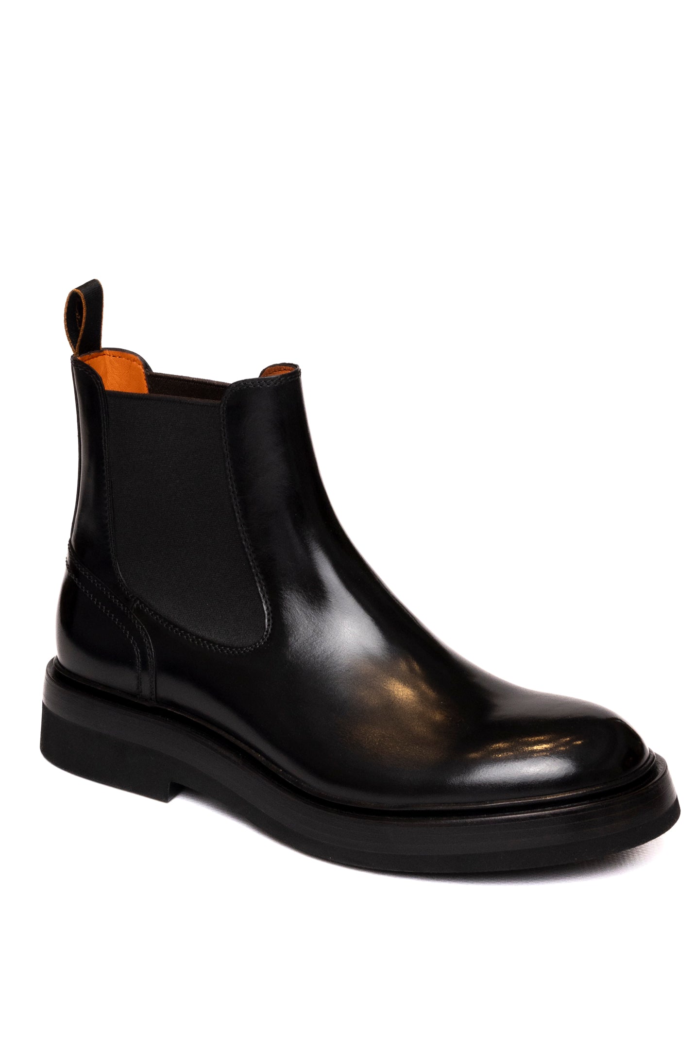 SANTONI stivaletto in pelle nero 18633 PELLE-NERO