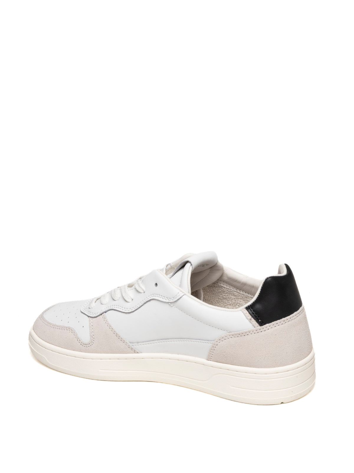 D.A.T.E. COURT 2.0 U CALF/SUE-WHT/BLK