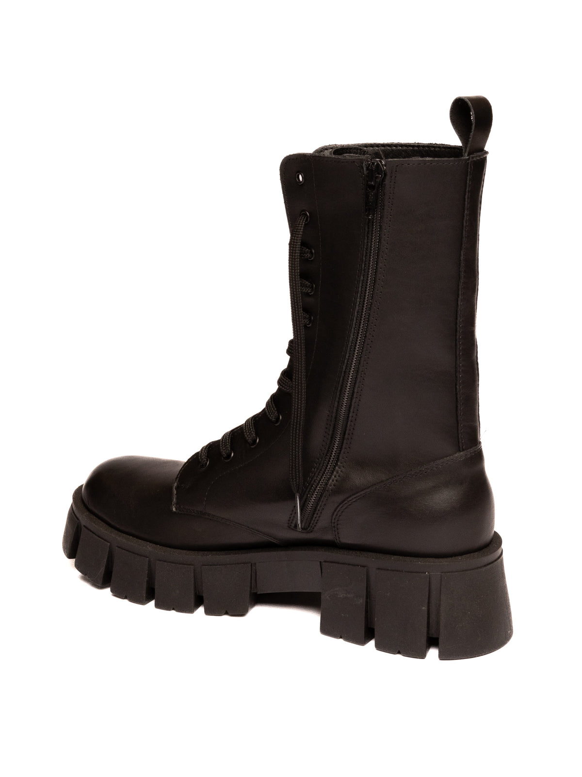 GISEL MOIRE Anfibio pelle nero OSLO VIT-NERO