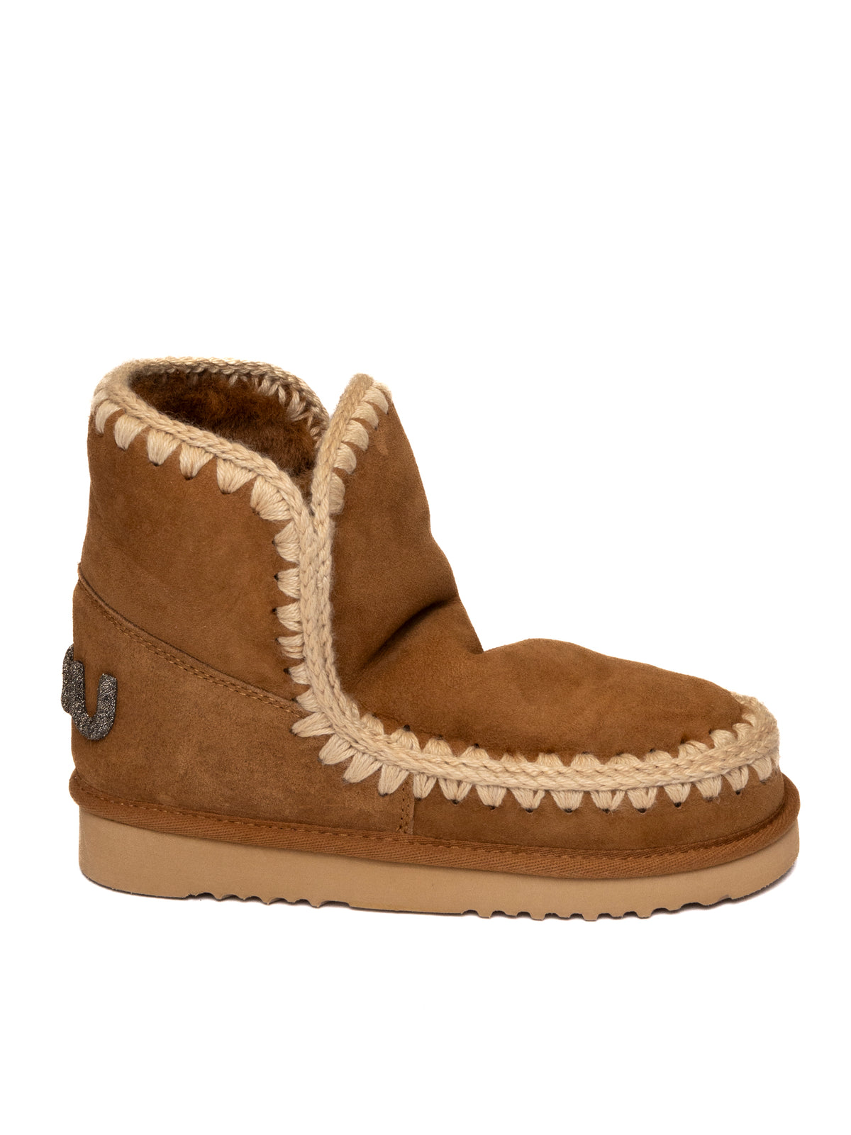 MOU Stivaletto eskimo 18 glitter logo cognac<BR/> ESKIMO 18 GLITTER LOGO 101050A-COG