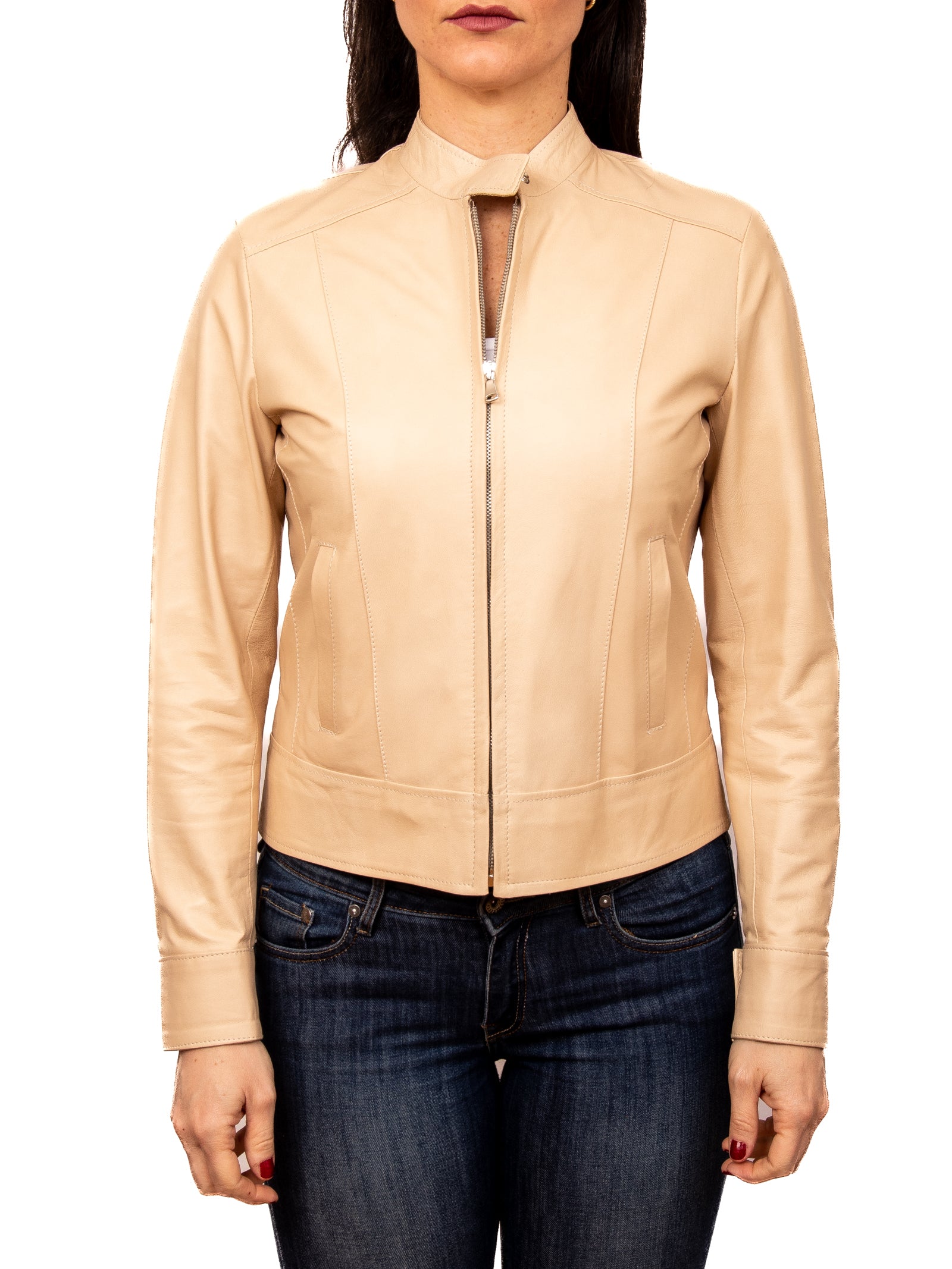 PK BY PASKAL Giacca taglio vivo nappa crema 361 NAPPA COL-CREMA