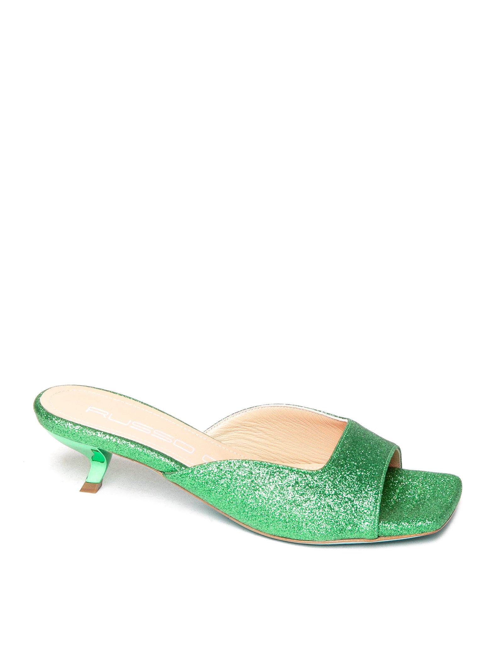 RUSSO G Sandalo alina glitter verde ALINA109 BRIGHT SUPER-VERDE