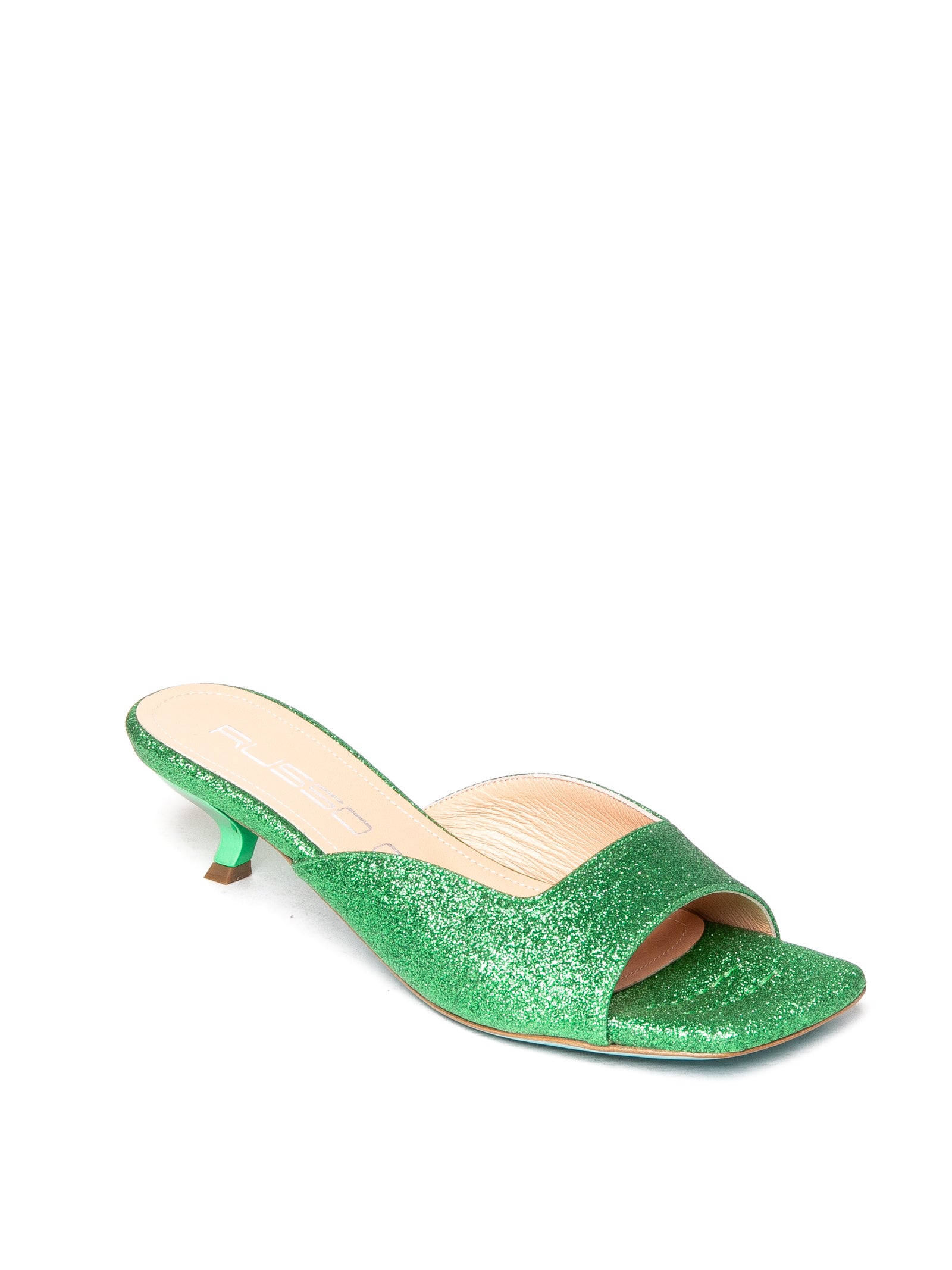RUSSO G Sandalo alina glitter verde ALINA109 BRIGHT SUPER-VERDE