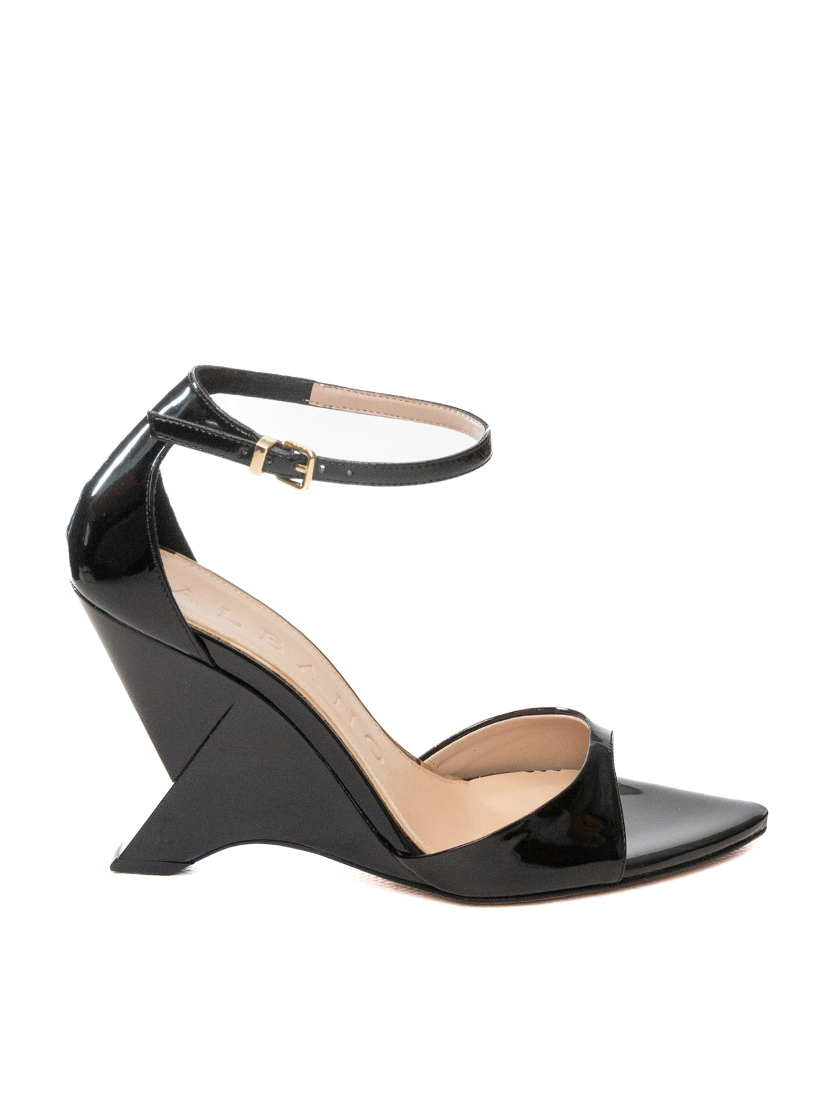 ALBANO Sandalo zeppa vernice nero PM104 VERN-NERO