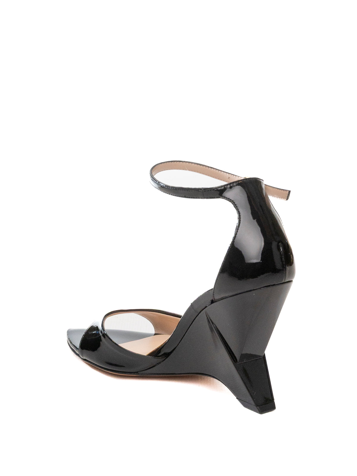ALBANO Sandalo zeppa vernice nero PM104 VERN-NERO