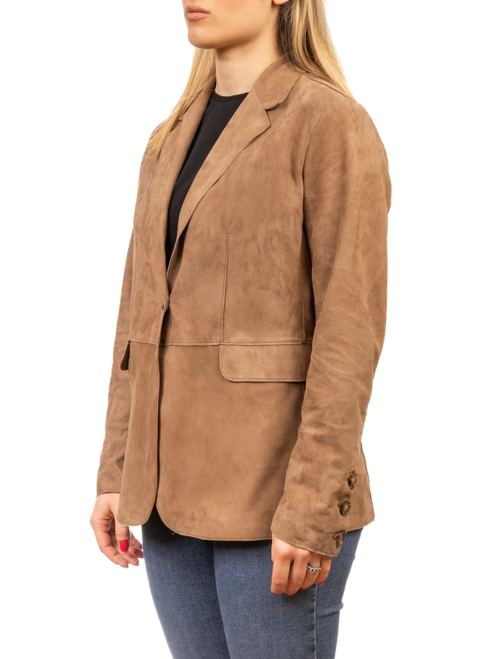 PK BY PASKAL giacca camoscio tortora 163 CAM-TORTORA