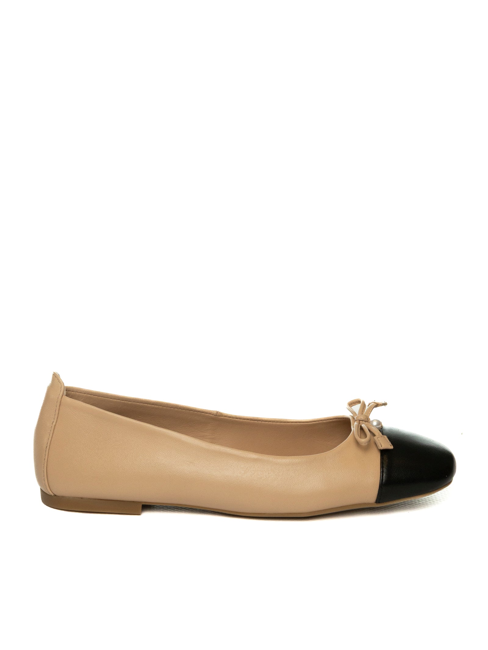 UNISA Ballerina pelle nude/nero BELLE PELLE-SKIN/BLK