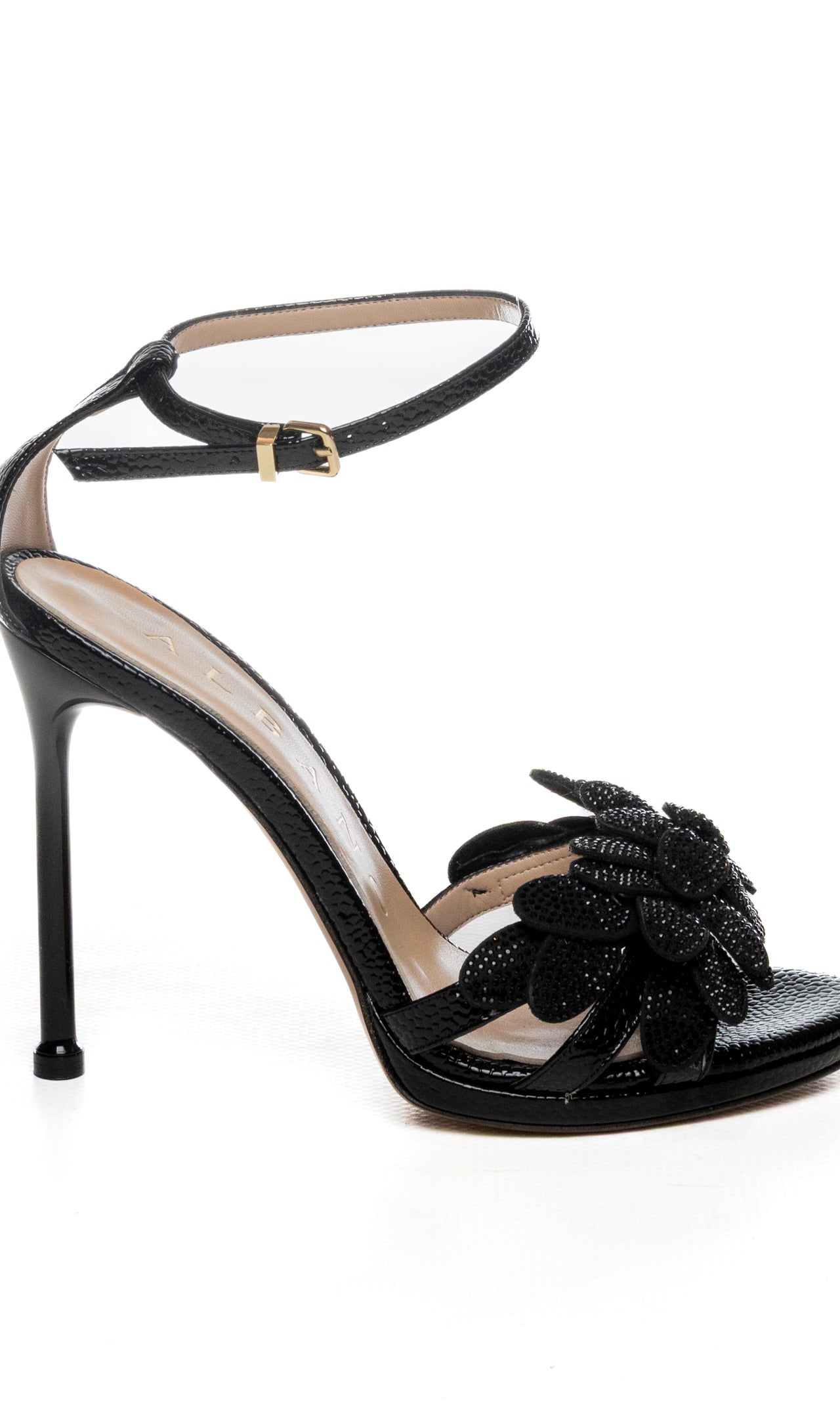 ALBANO Sandalo strass nero 5611 SNAKE-NERO