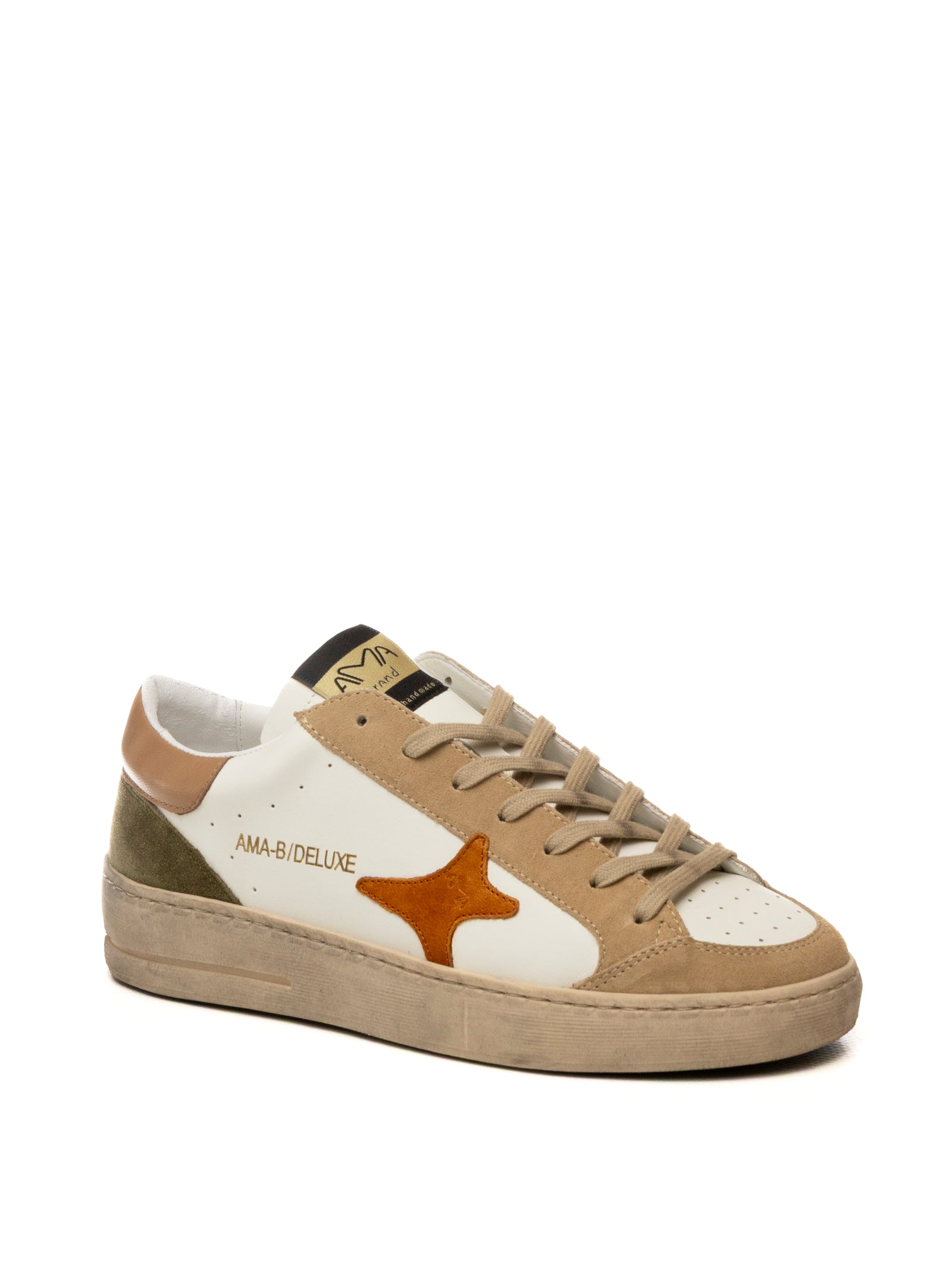 AMA BRAND DELUXE Sneaker slam bianco/cuoio SLAM U 4544-BIA/CUOIO
