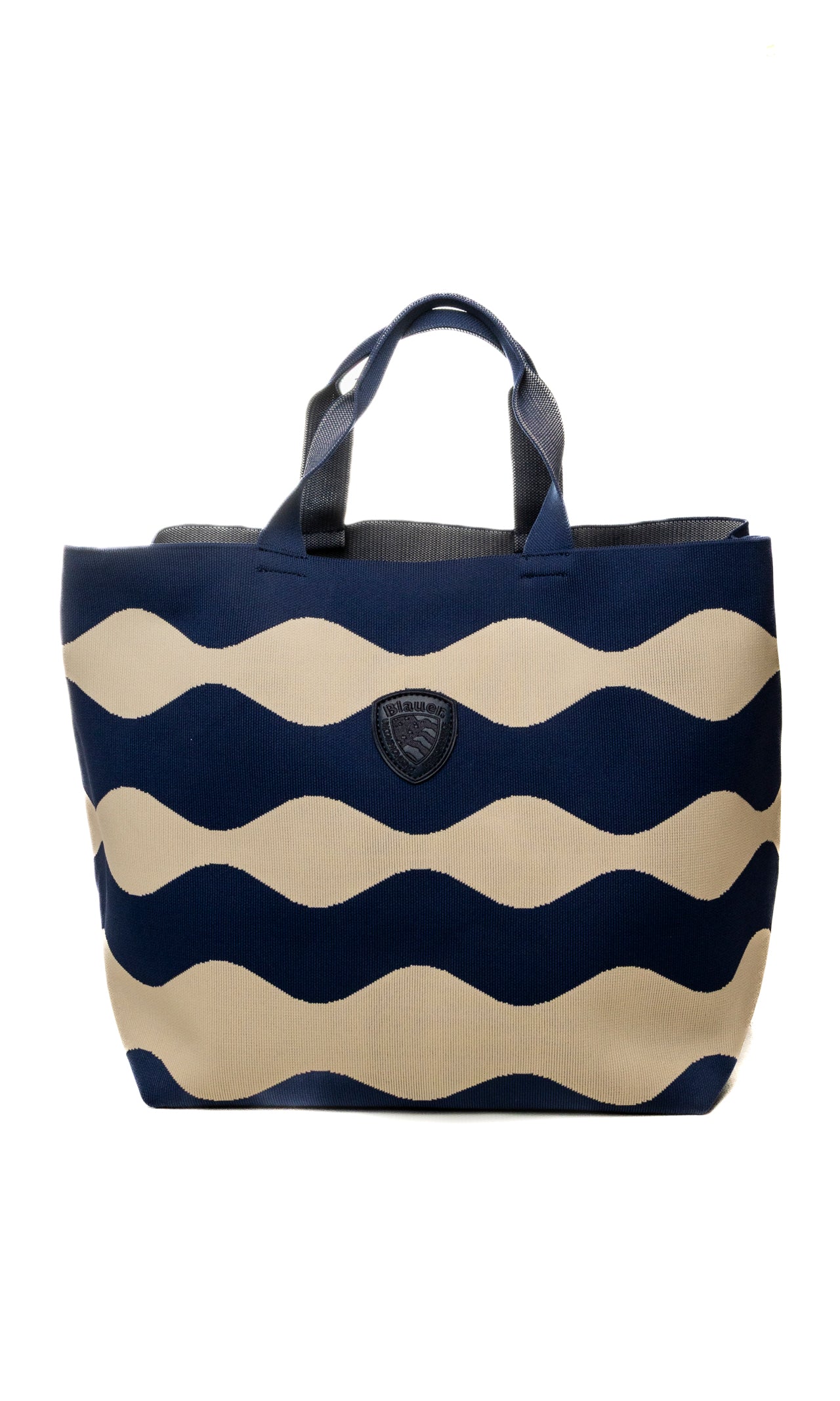 BLAUER borsa a mano crema/blu BASKET01 KNITTED-CRE/NAVY