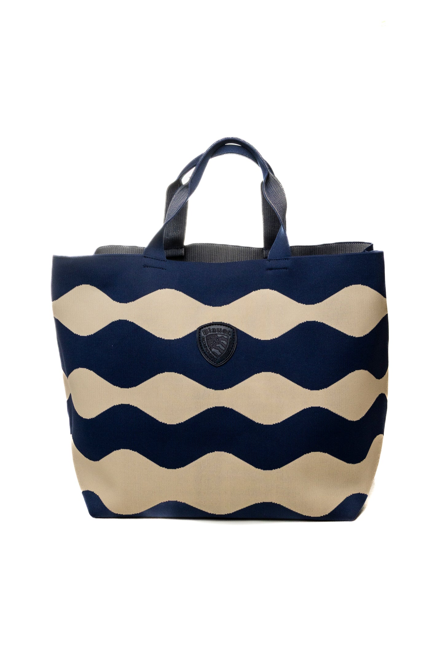 BLAUER borsa a mano crema/blu BASKET01 KNITTED-CRE/NAVY