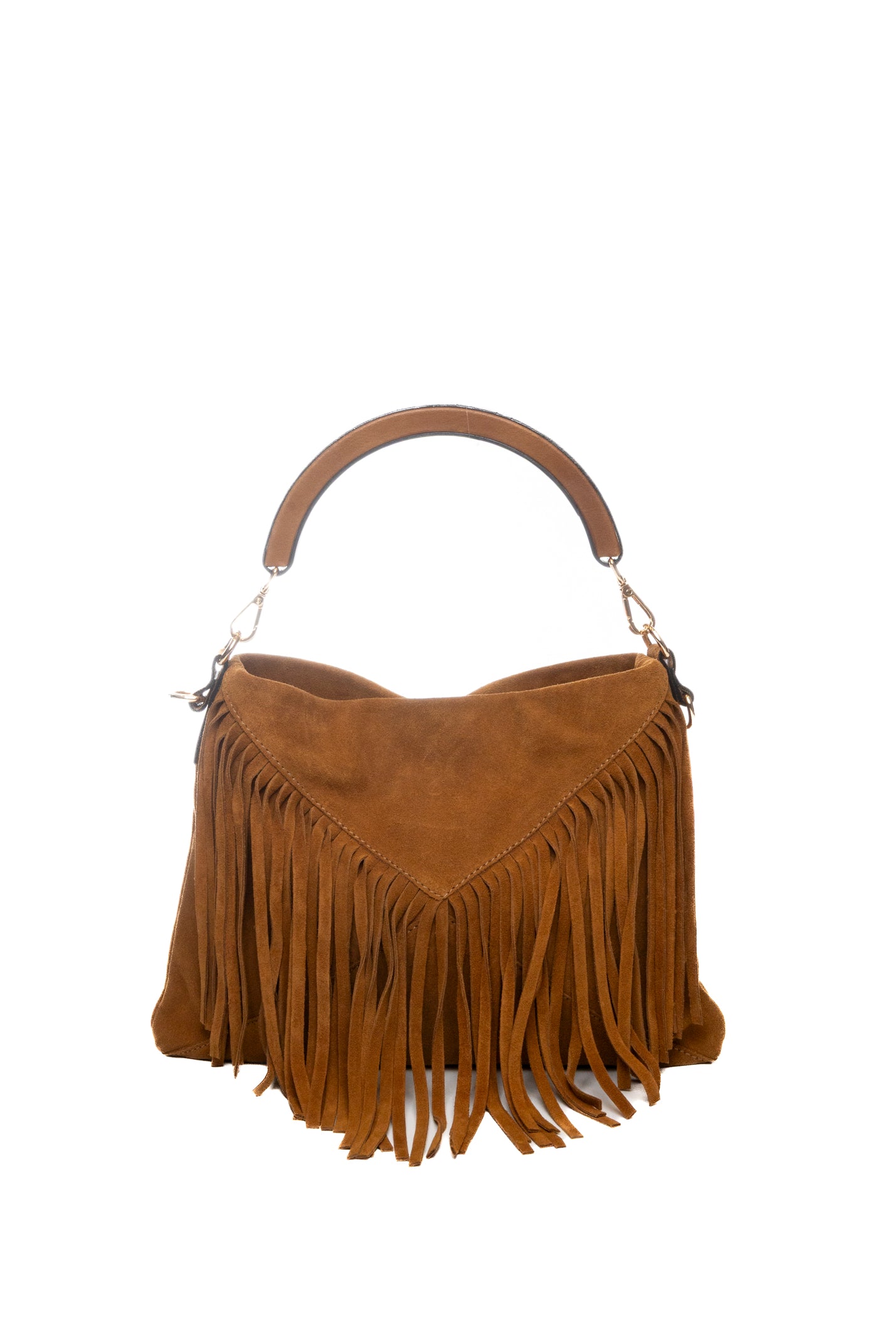DI LORENZO borsa a spalla fiorellino marrone FIORELLINO CAMOSCIO-CUOIO