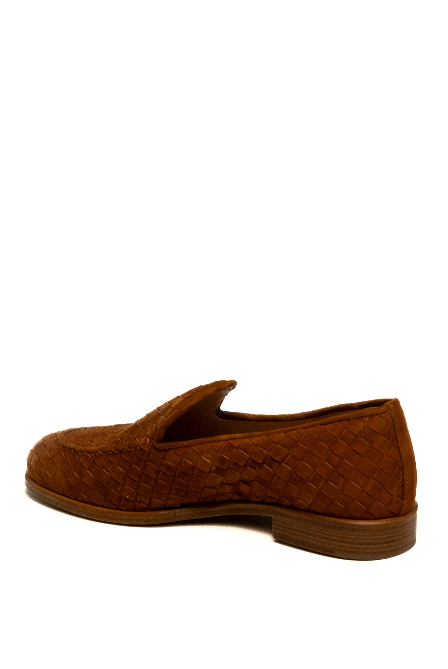 FRANCO RUSSO Mocassino camoscio intrecciato brandy 9907 CAM-BRANDY
