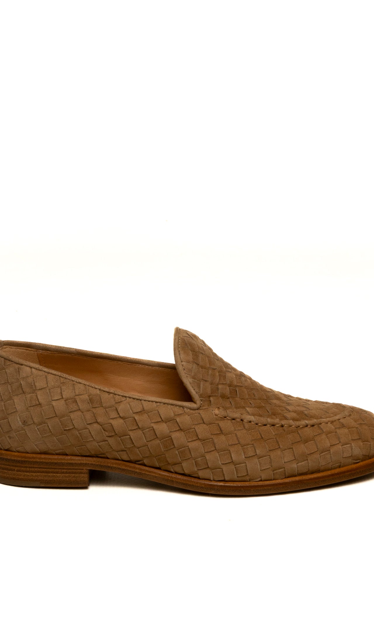 FRANCO RUSSO Mocassino camoscio intrecciato chestnut 9907 CAM-CHESTNUT