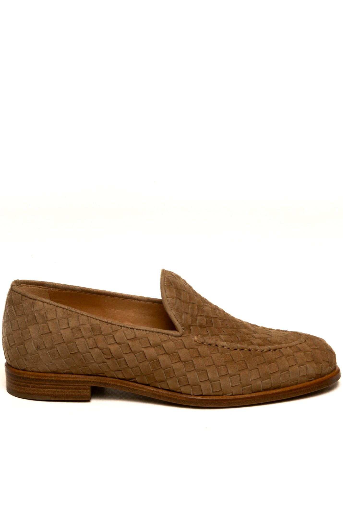 FRANCO RUSSO Mocassino camoscio intrecciato chestnut 9907 CAM-CHESTNUT