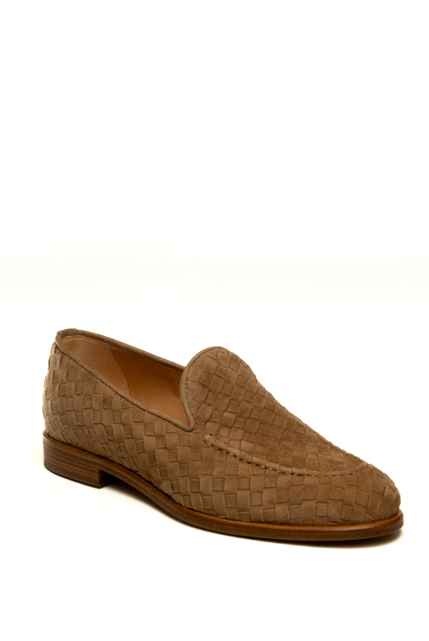 FRANCO RUSSO Mocassino camoscio intrecciato chestnut 9907 CAM-CHESTNUT