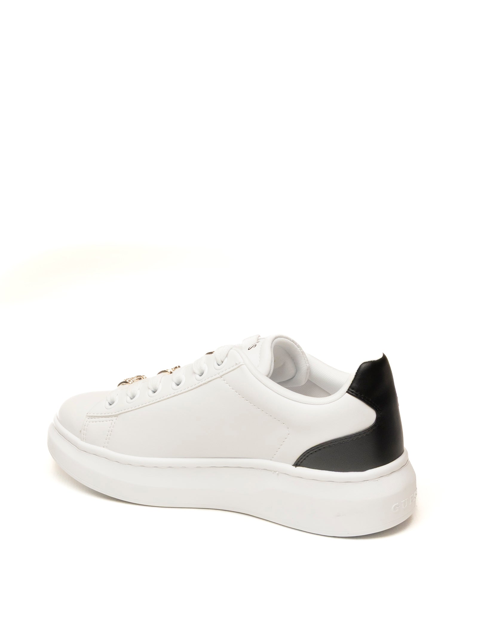 GUESS Sneaker fionia charme bianco/nero FLJFIO ELE12 FIONIA-WHT/BLK