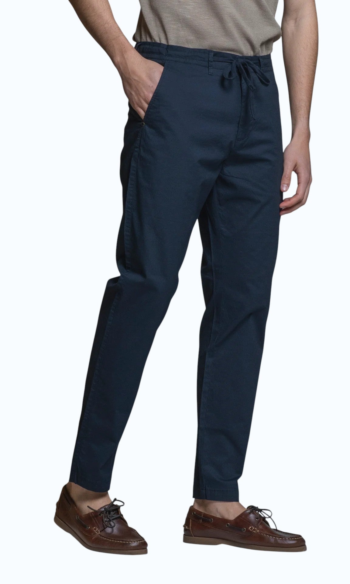IMPURE pantalone cotone blu AXEL POPELINE-C01