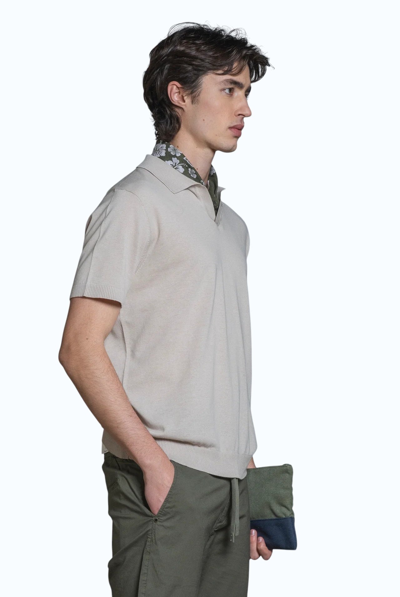 IMPURE polo cotone ecru CLARK COTONE-C56