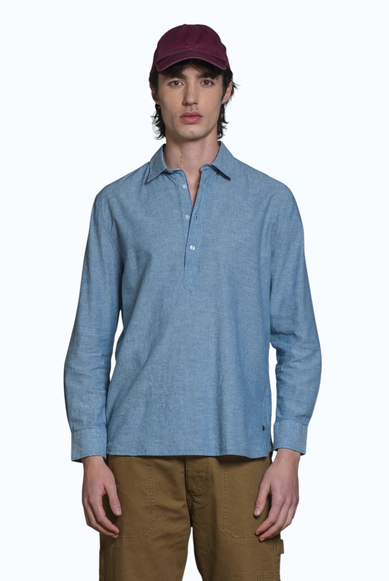 IMPURE camicia cotone azzurra CLEVELAND COTONE-C49