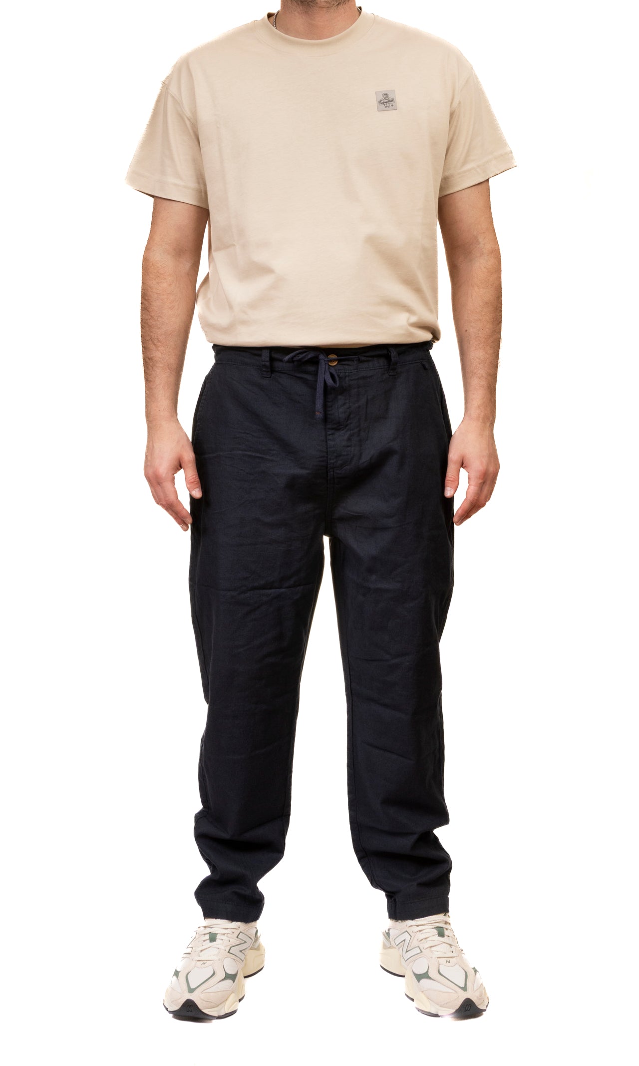 IMPURE pantalone lino blu MILES LINO-C01