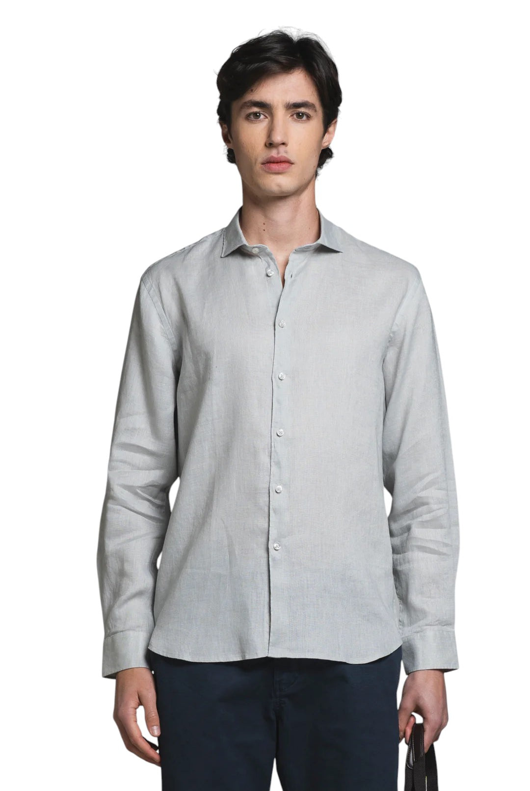 IMPURE camicia lino grigia RILEY LINO-C48