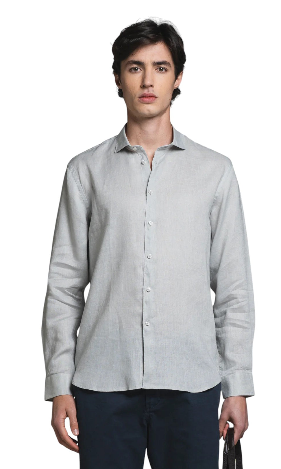 IMPURE camicia lino grigia RILEY LINO-C48