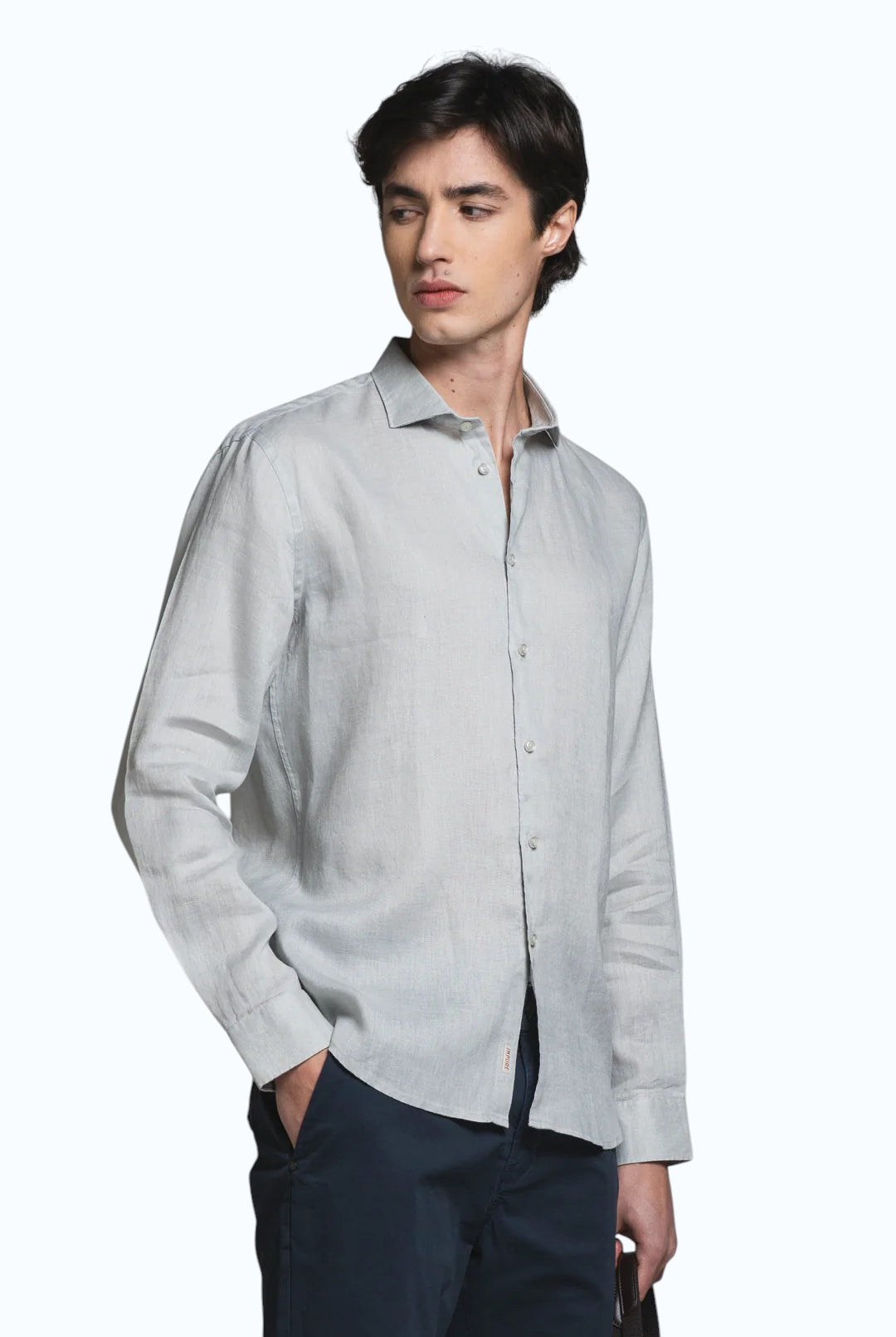 IMPURE camicia lino grigia RILEY LINO-C48