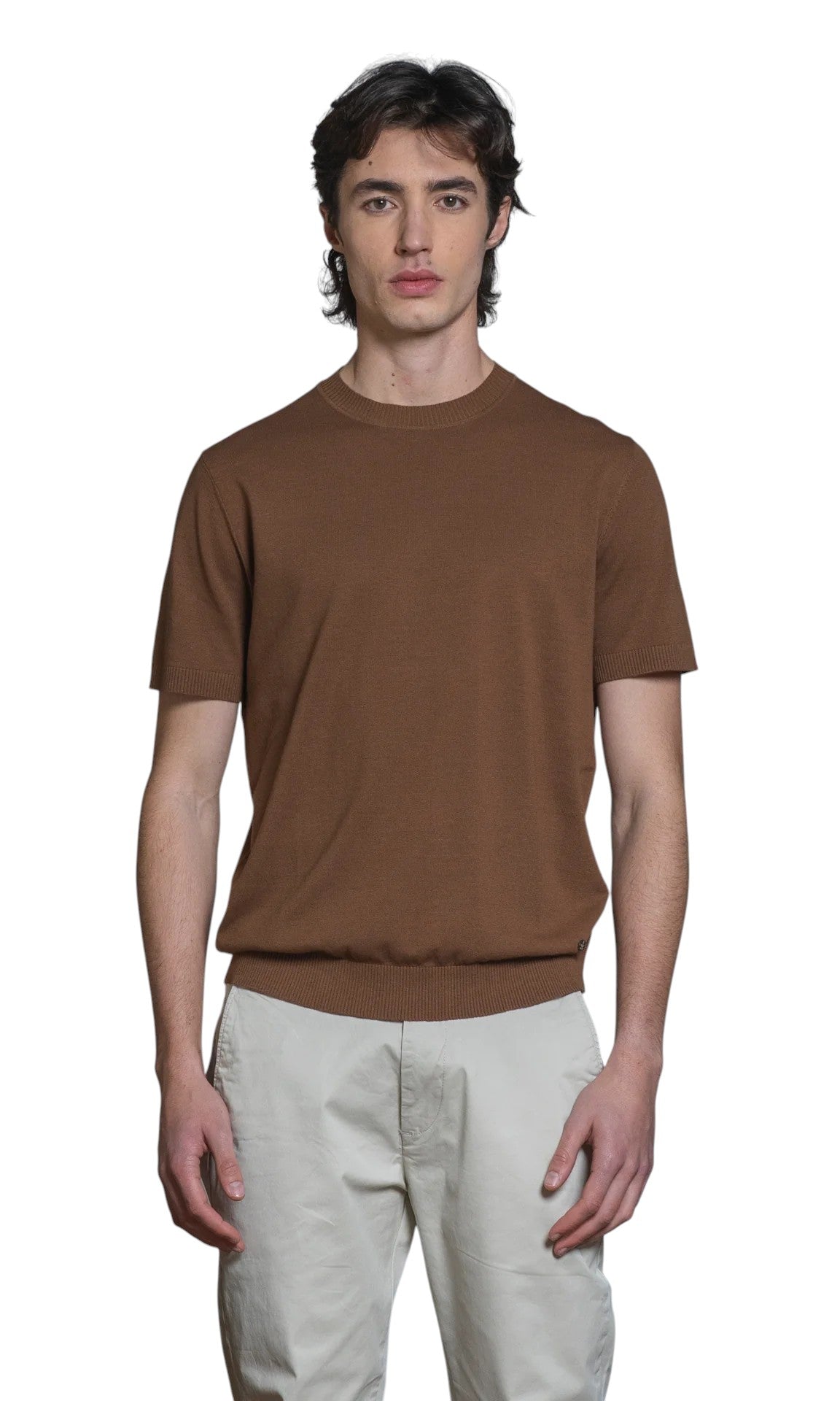IMPURE girocollo cotone marrone SAMUEL COTONE-157