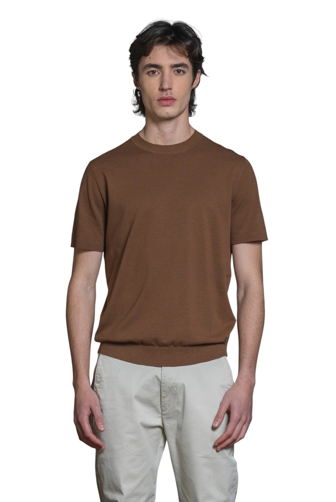 IMPURE girocollo cotone marrone SAMUEL COTONE-157