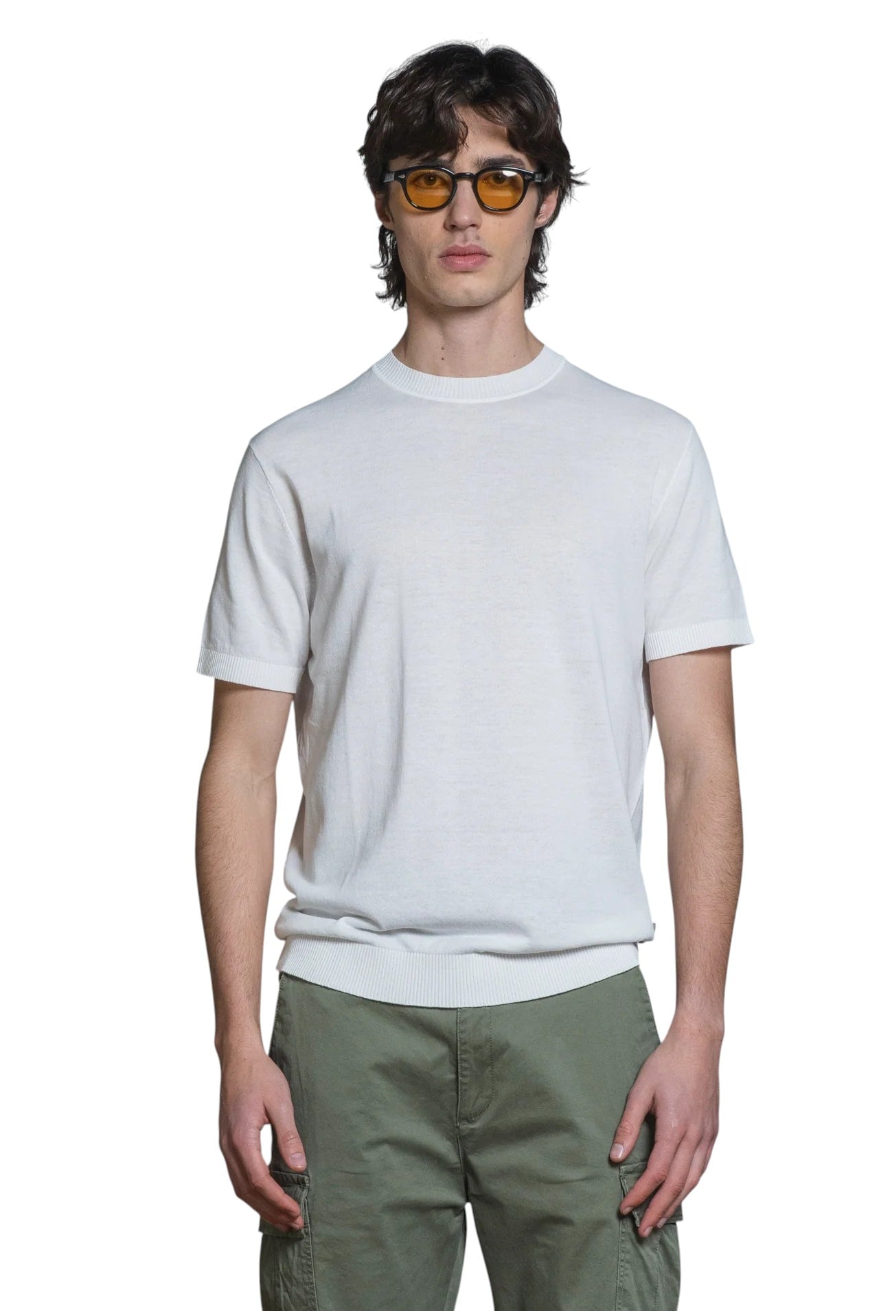 IMPURE girocollo cotone bianco SAMUEL COTONE-C24