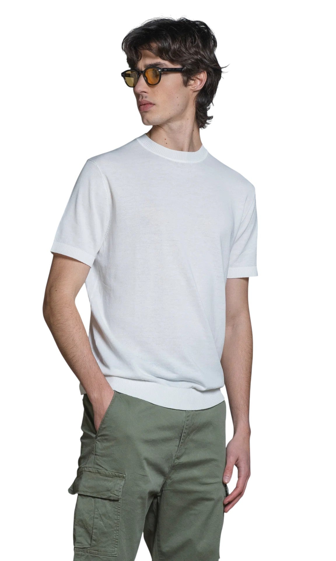 IMPURE girocollo cotone bianco SAMUEL COTONE-C24
