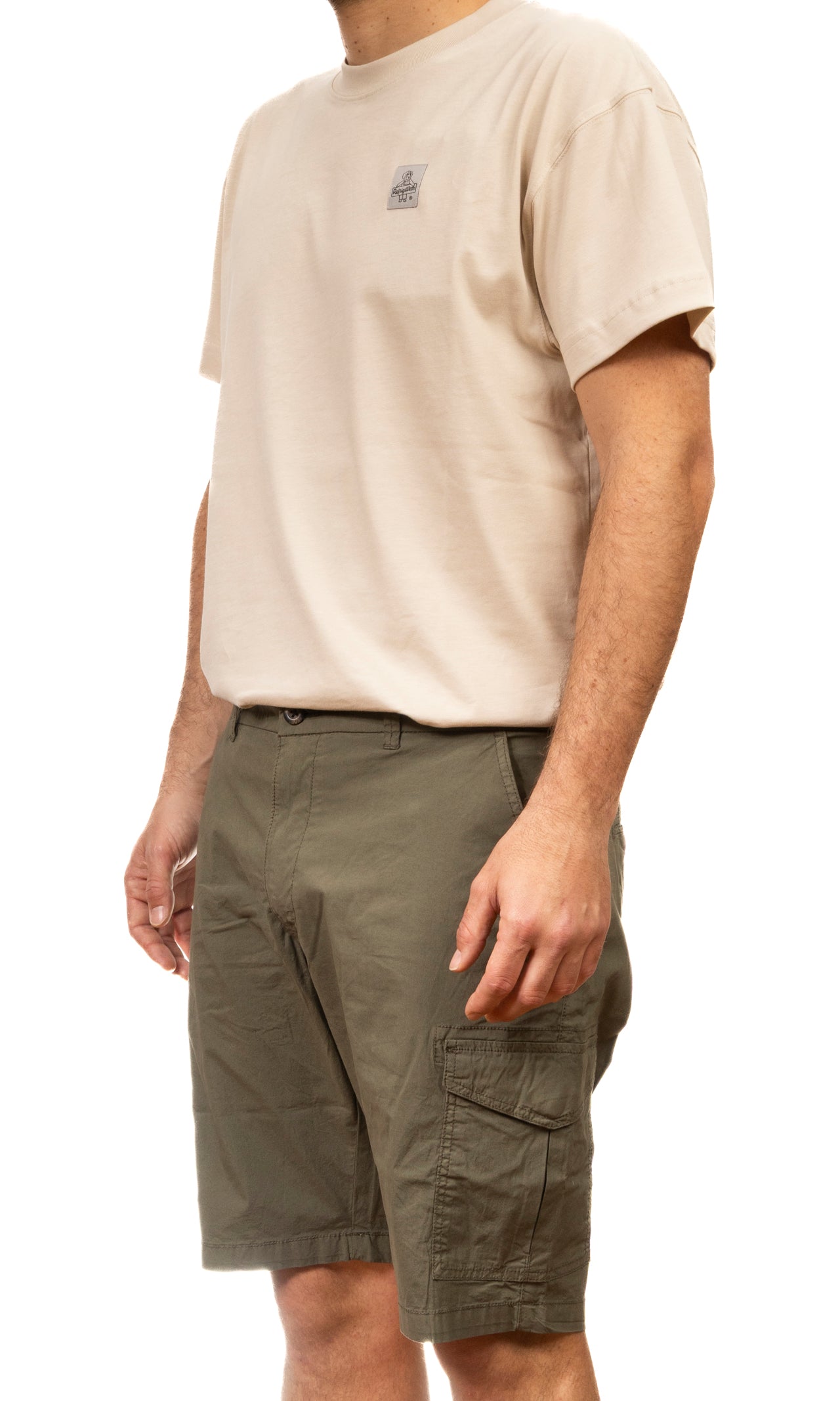 IMPURE bermuda spike verde militare SPIKE POPELINE-C03