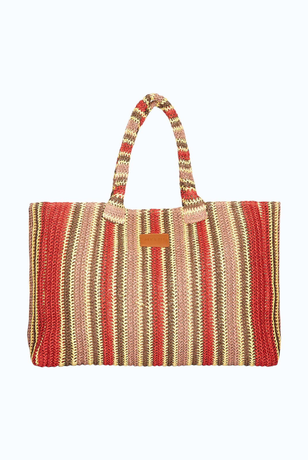 ME FUI Borsa shopper mare rafia rosso/mutli SW0085RD RAFIA-RED