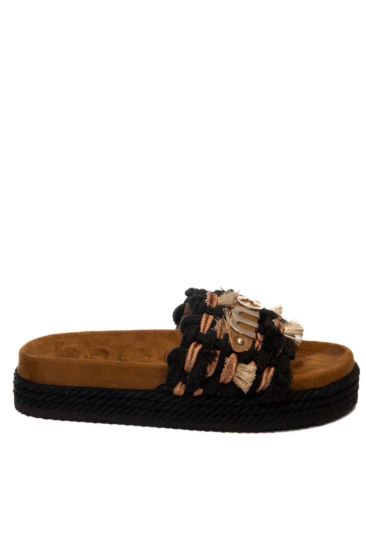 MOU Sandalo frange nero 451008K ROPE-BLACK