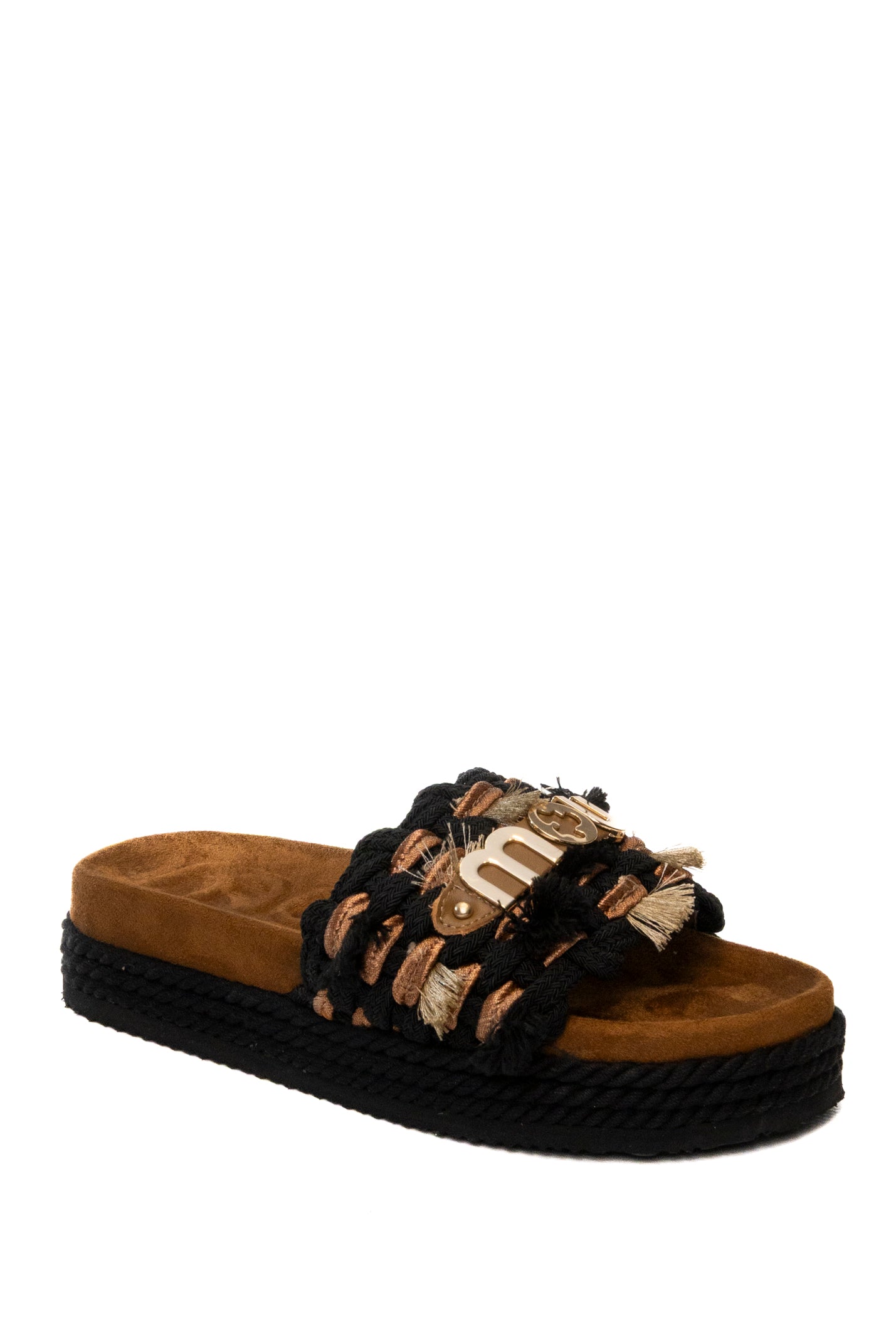 MOU Sandalo frange nero 451008K ROPE-BLACK
